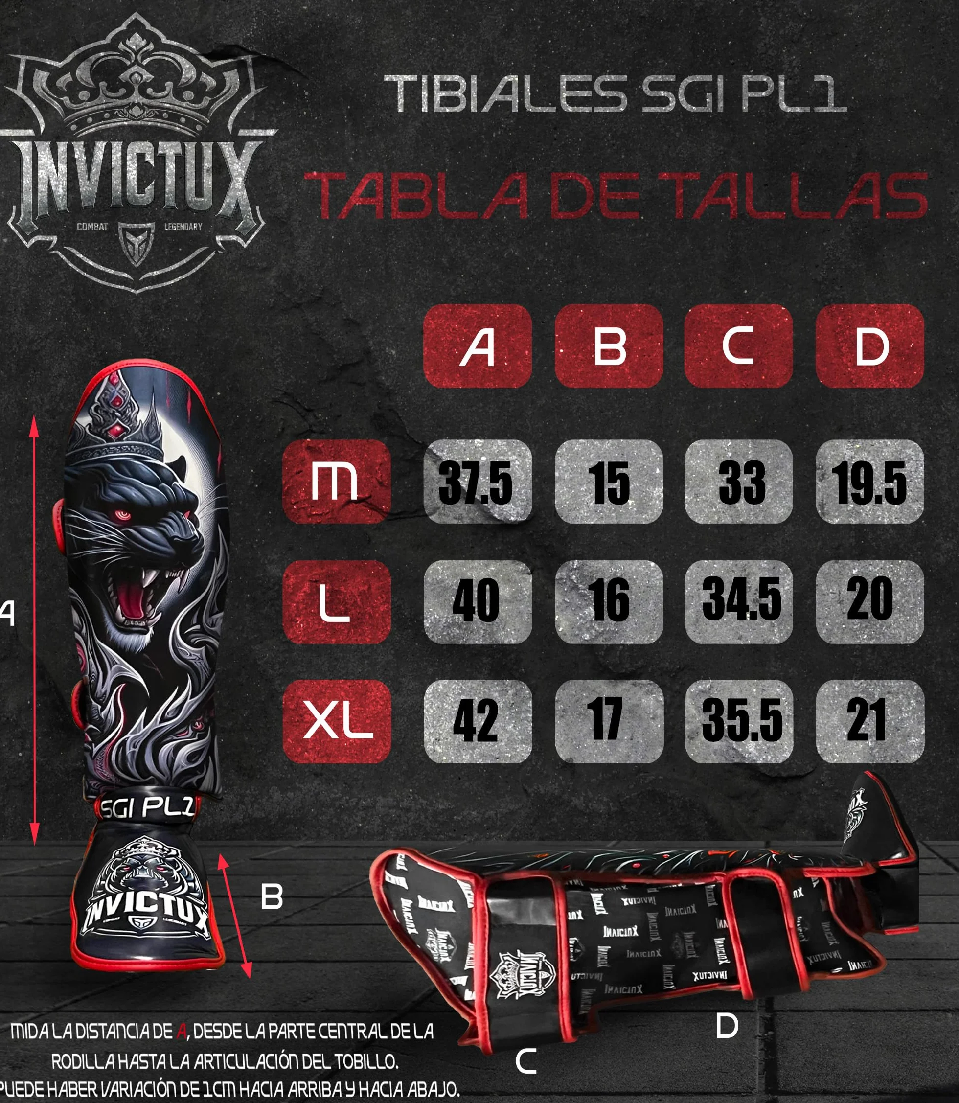 Espinilleras Kick Boxing MMA Muay Thai Tibiales Protección Espinillas Empeine Velcro Adulto Unisex