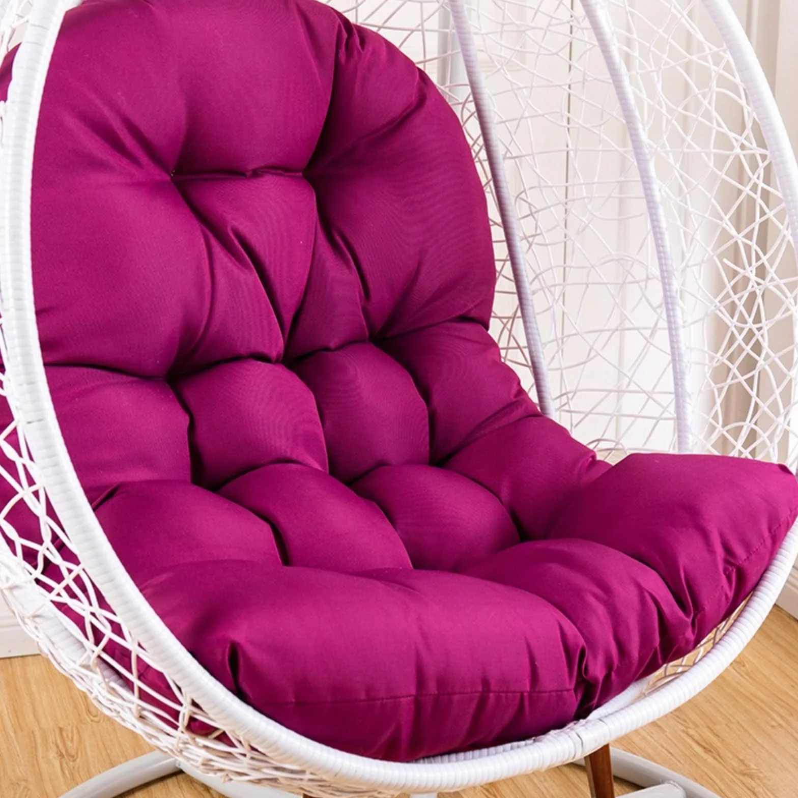 (120 x 80 cm)Cojín para silla con forma de huevo, cojín para sillón colgante, cojín para silla de ratán, cojín integrado,apto para jardines exteriores, columpios interiores, sofás，Uso doméstico