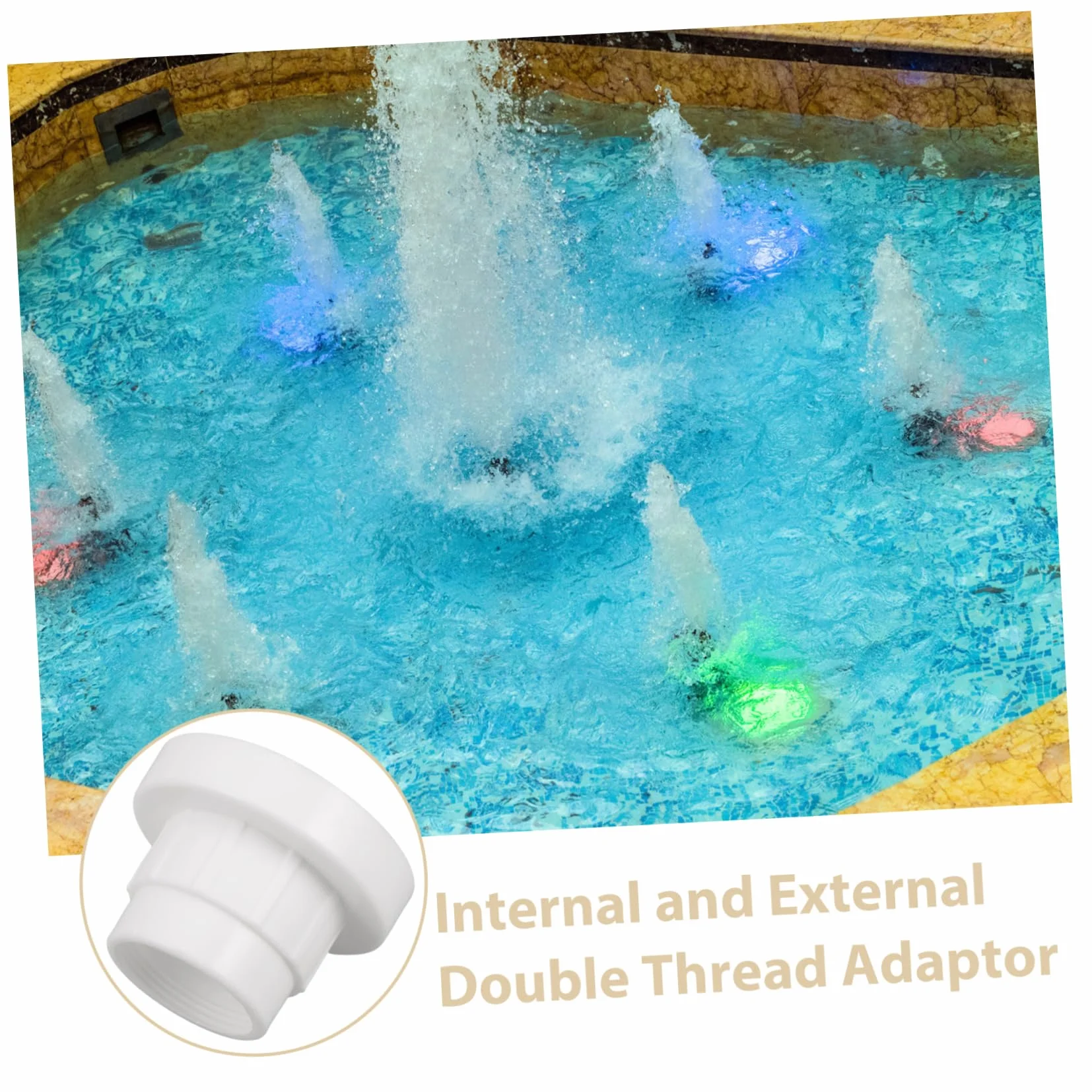 Toyvian Adaptador de Fuente para Piscina, Doble Rosca Triple Capa Conector de Cascada Compatible con Accesorios De Fuentes Soporte de Salida de Agua para Enfriador de Piscina Jardín y Exterior
