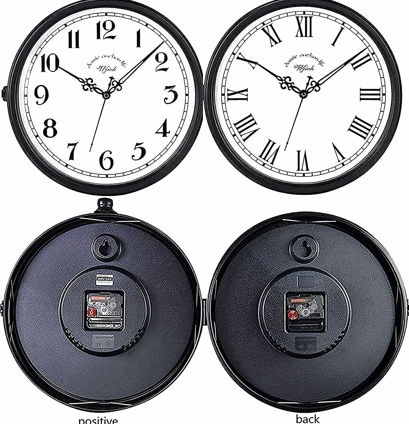 Reloj impermeable exterior doble cara colgante antiguo termómetro para patio garaje