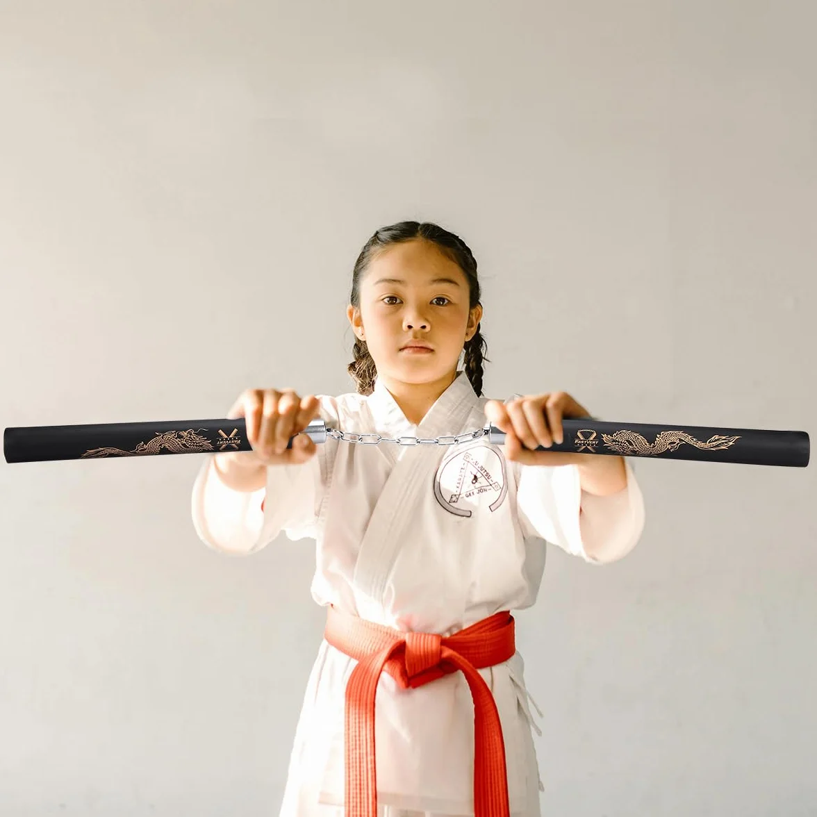 Nunchakus de entrenamiento de espuma para principiantes y niños, 2 pares, palos gruesos con cadena giratoria de acero