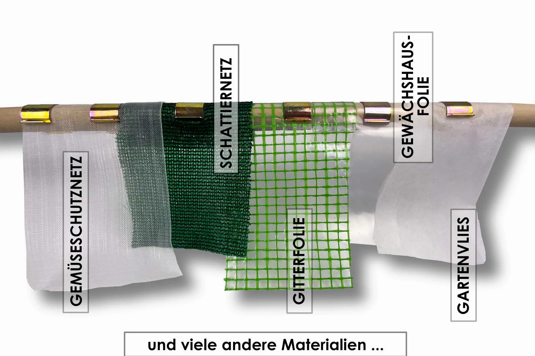 Pinzas para invernadero [50 unidades] para tubos redondos con [55 mm de diámetro] perfecta + fijación segura de lámina para invernadero, lámina de rejilla, lámina de protección para viveros