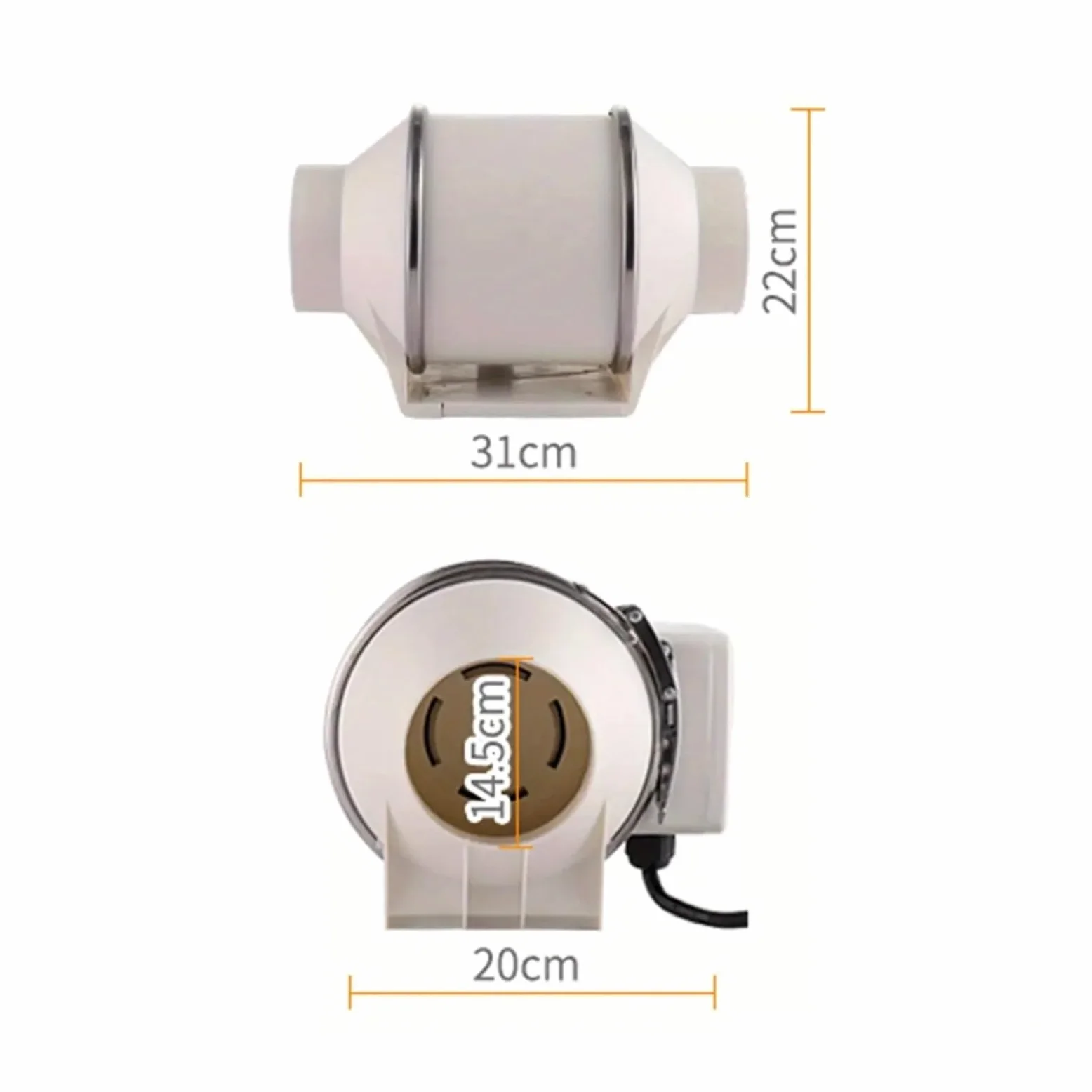 Ventilador extractor, Ventilador de conducto en línea 4'', 5'' y 6'', ventilador extracción silencioso for conductos para garaje e invernadero(5 inch)
