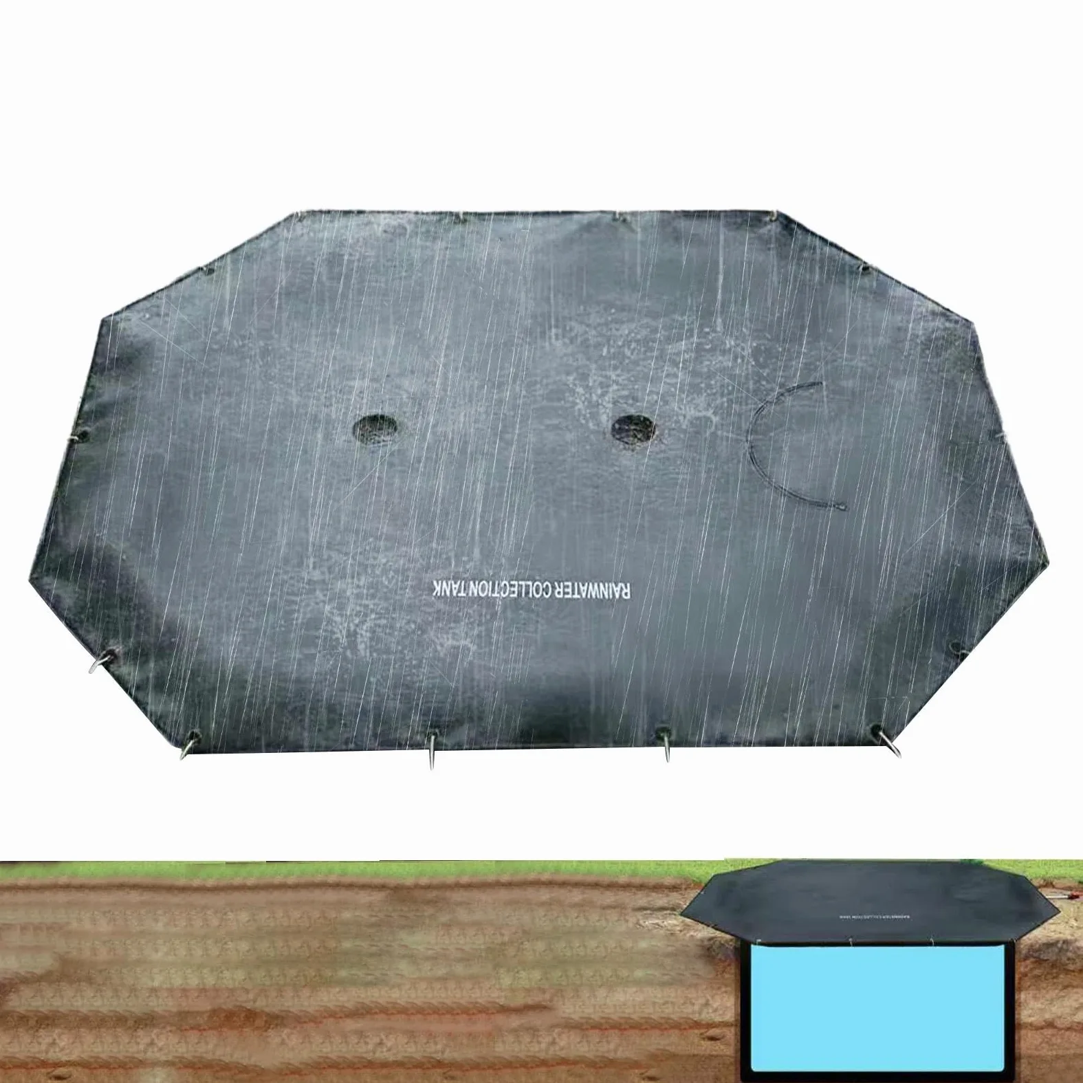 Captación de Lluvia Almacenamiento Subterráneo de Agua Pluvial | Colector de Agua para Patio Trasero para Macizo de Flores, Pasarela, Riego, Entrada, Terraza, Césped, Patio Trasero, Jardín