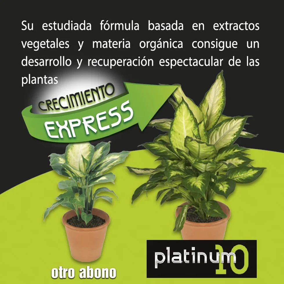 Flower - Fertilizante Líquido Platinum 10-1L | Bionutriente NPK 10-7-9 | Mejora Crecimiento y Desarrollo | Nutrición para Todo Tipo de Plantas | Crecimiento Express