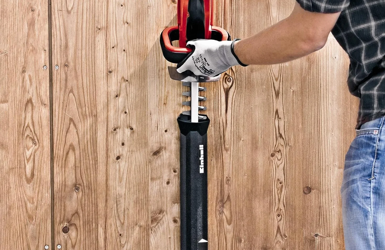 Einhell Cortasetos con batería GC-CH 1855/1 Li Kit Power X-Change (18V, 55cm de Longitud de Corte, 18mm Distancia Entre Dientes, Mango Giratorio, colector de Recortes, Incl. 2,5Ah batería y Cargador)