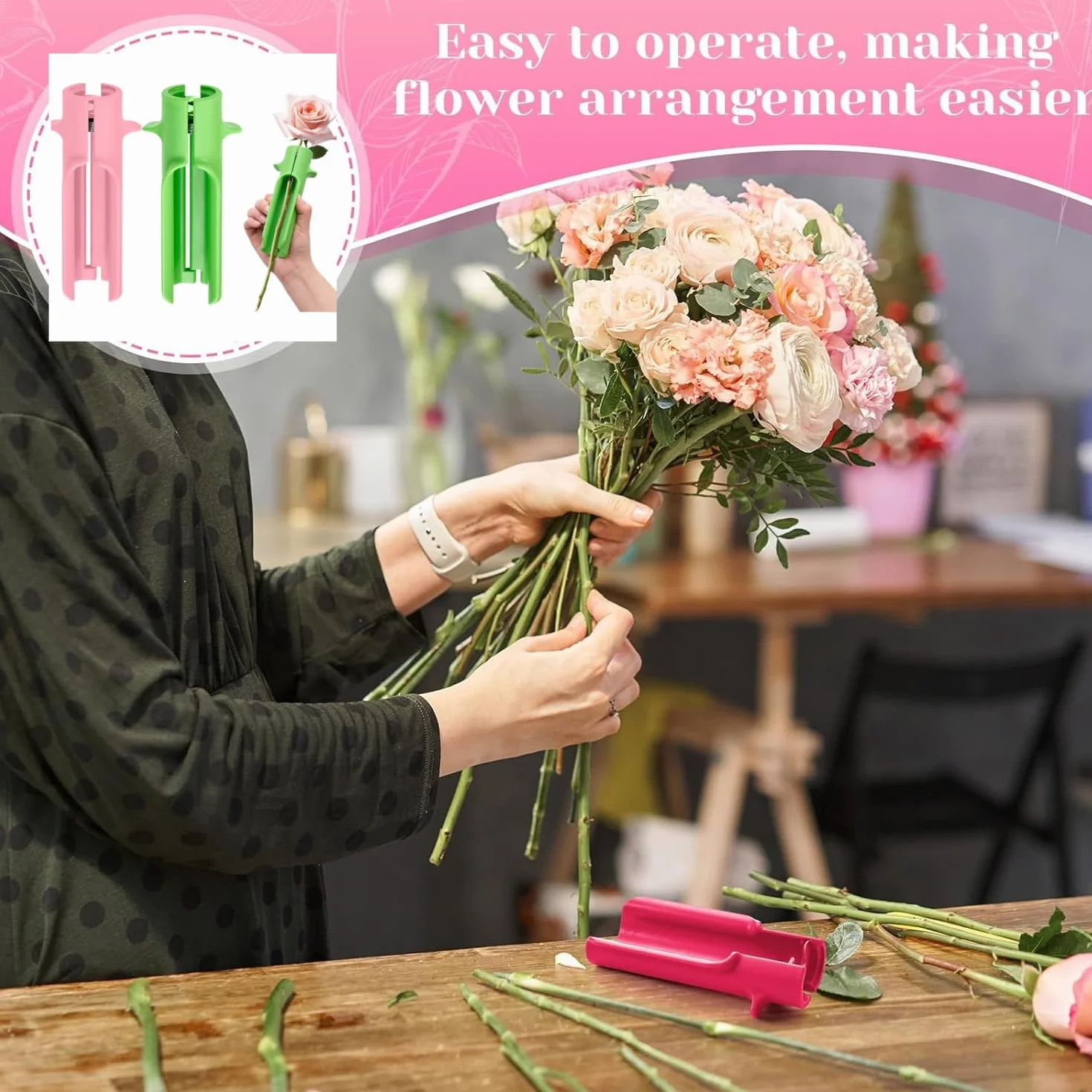 2 peladores de espinas de rosa, removedor de espinas de rosa, limpiador de flores, jardinería, adecuado para floristería profesional, hogar, bricolaje, trabajo profesional de jardinería