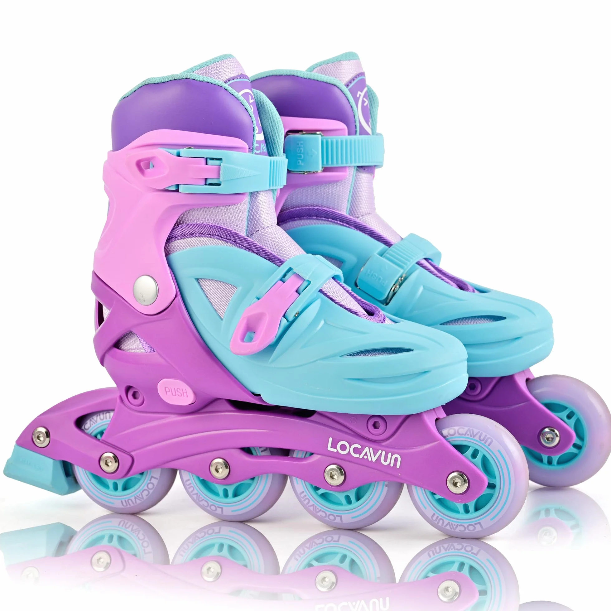 Patines en línea Ajustables 4 Tamaños Ruedas PU 82A para Niños Interior Exterior