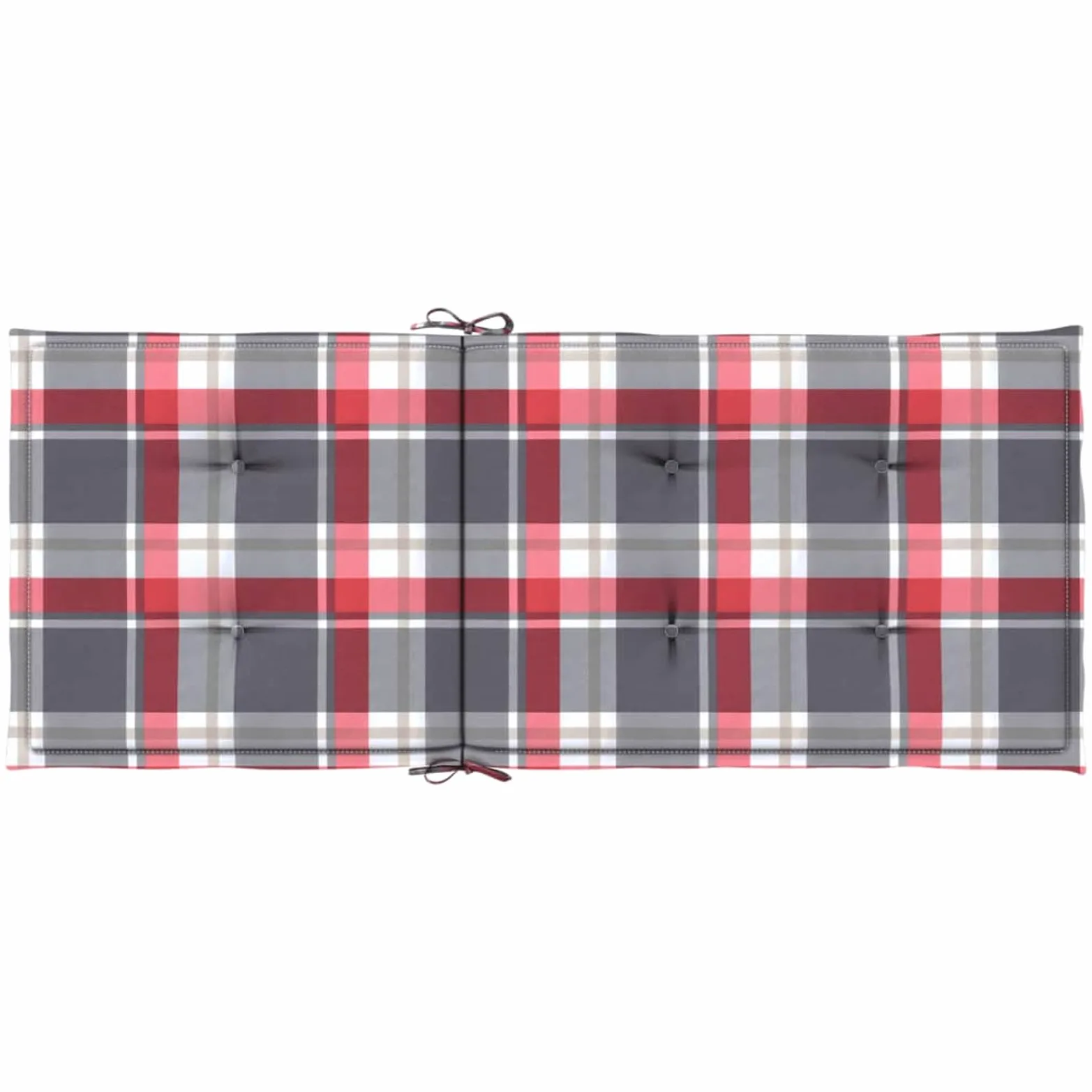 LAPOOH Cojín Silla jardín Respaldo Alto 4 uds Cuadros Rojo 120x50x3 cm, Cojines para Butacas De Jardin, Cojines Sillas Cocina, Cojines para Sillas De Terraza, Cojin Silla Exterior