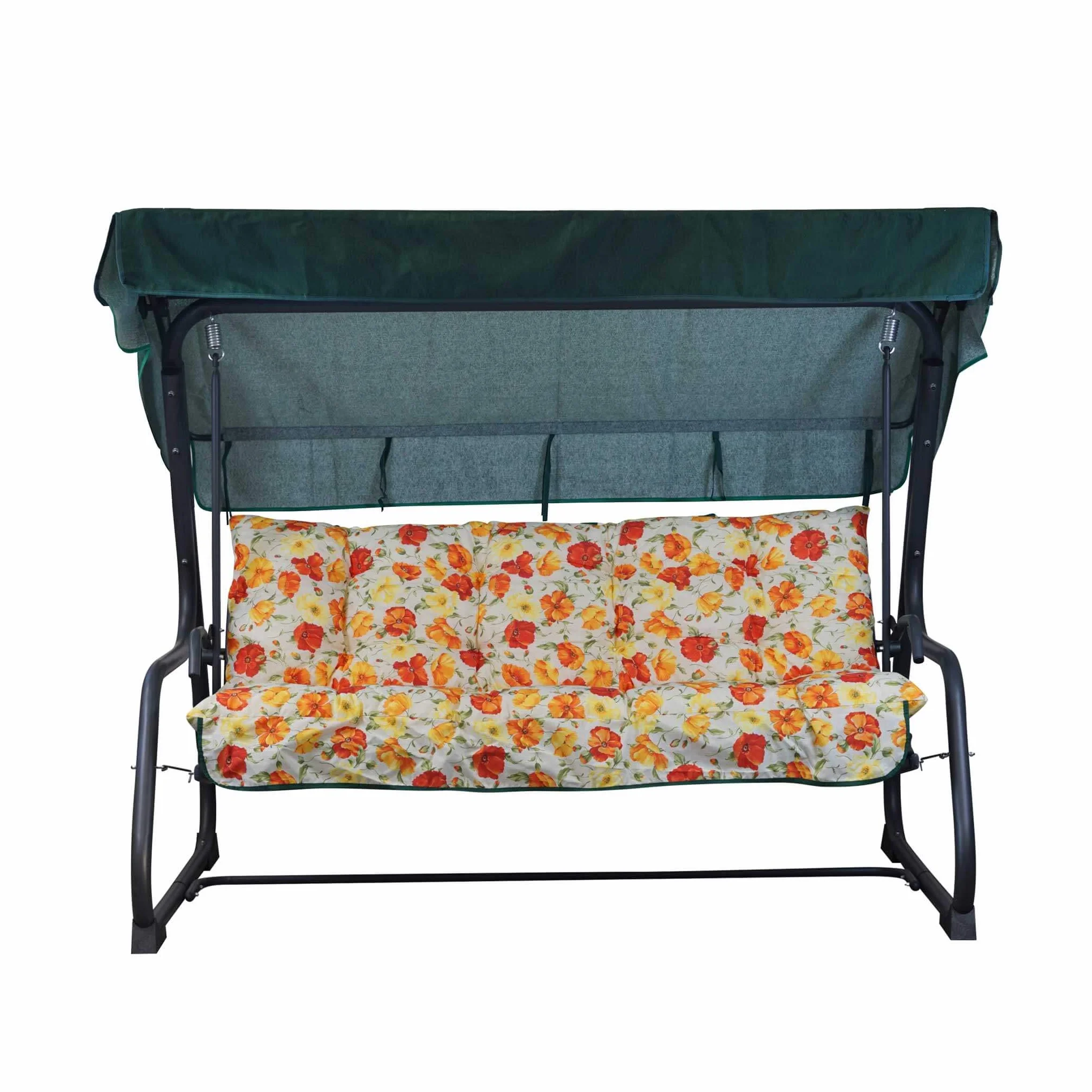 Tecnoweb - Cojines para balancín de 4 plazas - Incluido también el techo a juego - 100% Fabricado en Italia - Ideal para exteriores (jardines y patios) - Estructura no incluida, Fantasia Rosso-Giallo