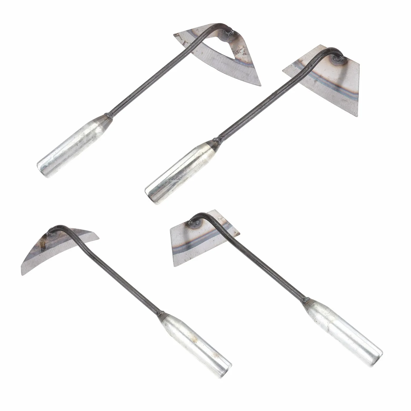 ABOOFAN Azadas de Mano de Acero, Azada Pequeña para Jardinería y Deshierbe, 4 Piezas, 3 Estilos, para Hacer Zanjas y Cultivar Huertos