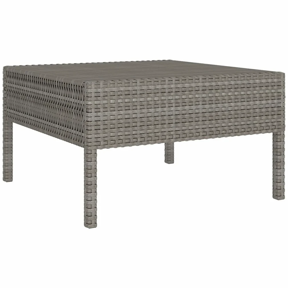 Juego de salón de jardín de polirratán gris, con cojines, muebles de exterior para terraza, balcón, patio, resistente a la intemperie, fácil de limpiar