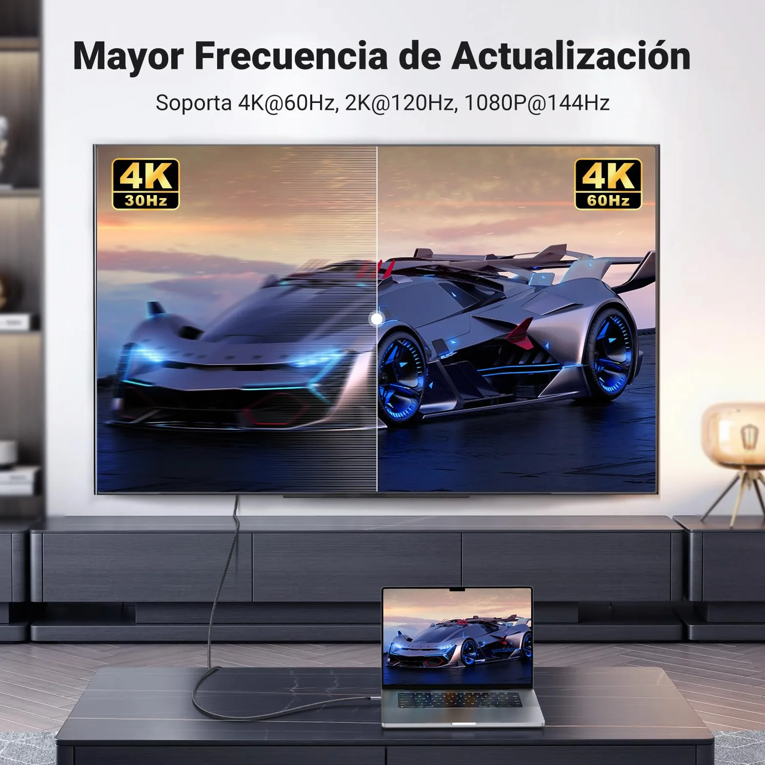 UGREEN Cable USB C a HDMI 4K@60Hz UHD USB 3.0 Adaptador Tipo C a HDMI Compatible con iPhone 17 Pro Max Mac mini M4 Pro Max iPad Pro Air Galaxy S24 2M