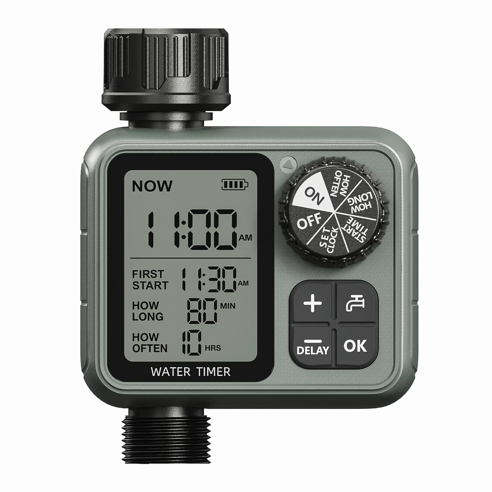 Temporizador de aspersor para manguera de jardín, temporizador de agua de ciclo y remojo con retardo de lluvia, riego manual automático para césped, patio, sistema de riego por goteo al aire