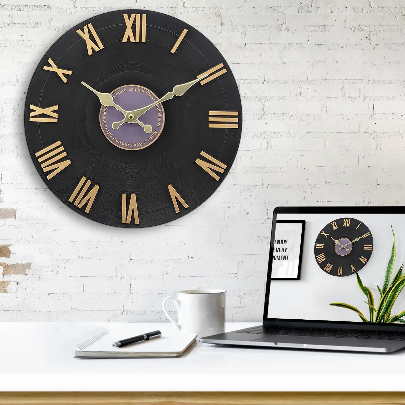 Reloj de Exterior para Patio Resistente al Agua Montado en la Pared Grande Estilo Disco Decoración Hogar Temporizador Moderno Funciona con Pilas