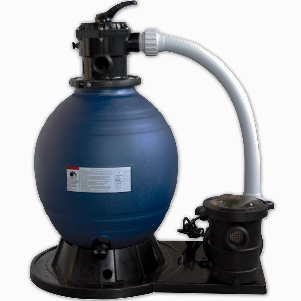 Productos QP | Kit Filtración Powerline, Kit Filtración para Piscina, Filtro Monobloc para Piscinas Elevadas, Filtro de 600 + 1HP | Azul