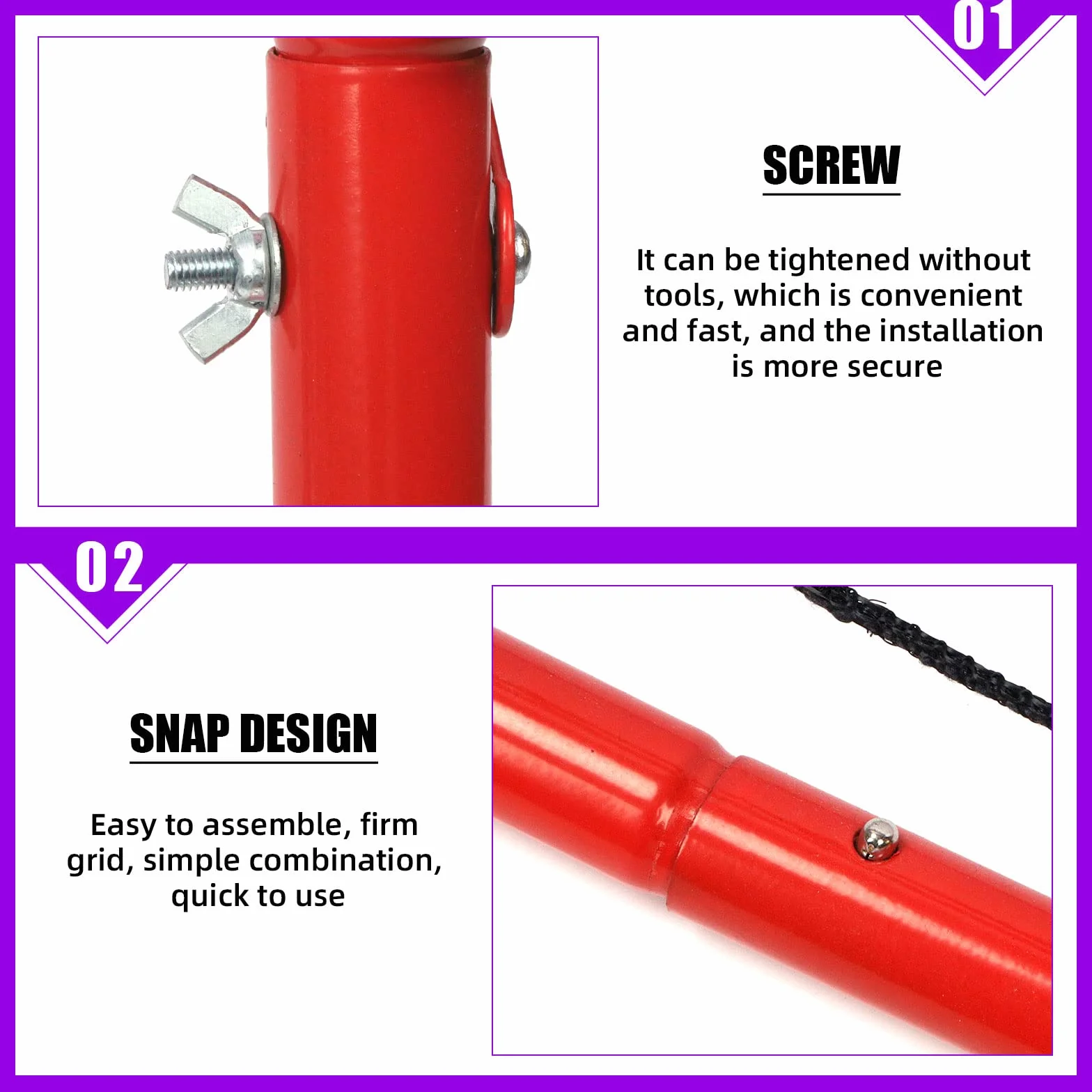 Swpeet Red de entrenamiento plegable con tubo grueso y kit de cuerda para práctica de fútbol en el patio trasero