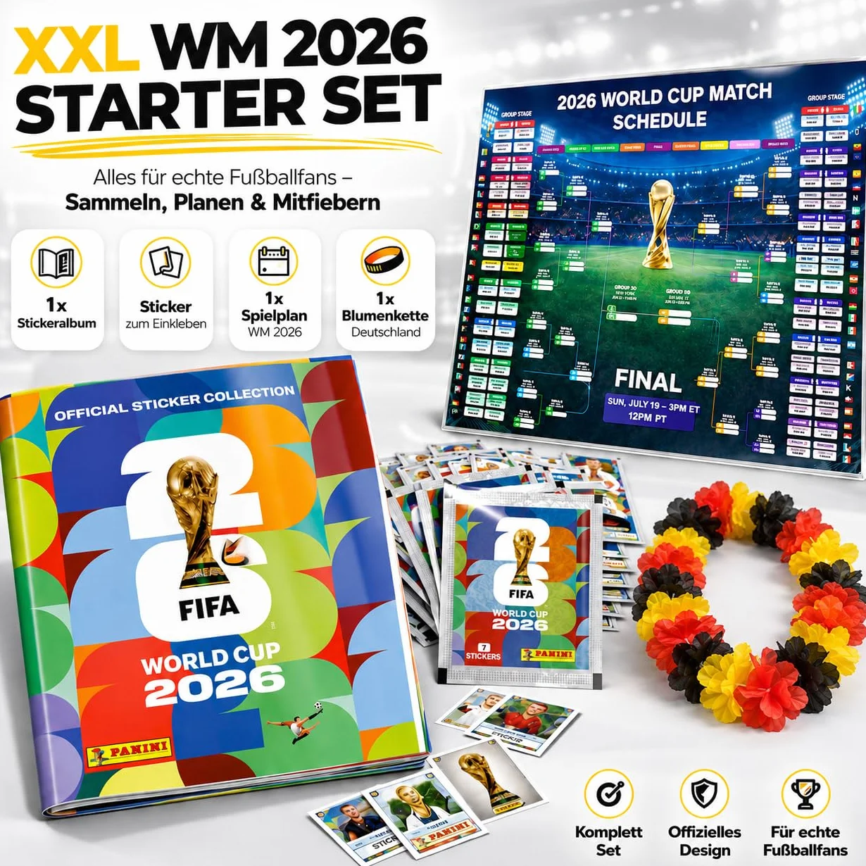 Panini Álbum Copa Mundial 2026 XXL Set con Stickers y Calendario