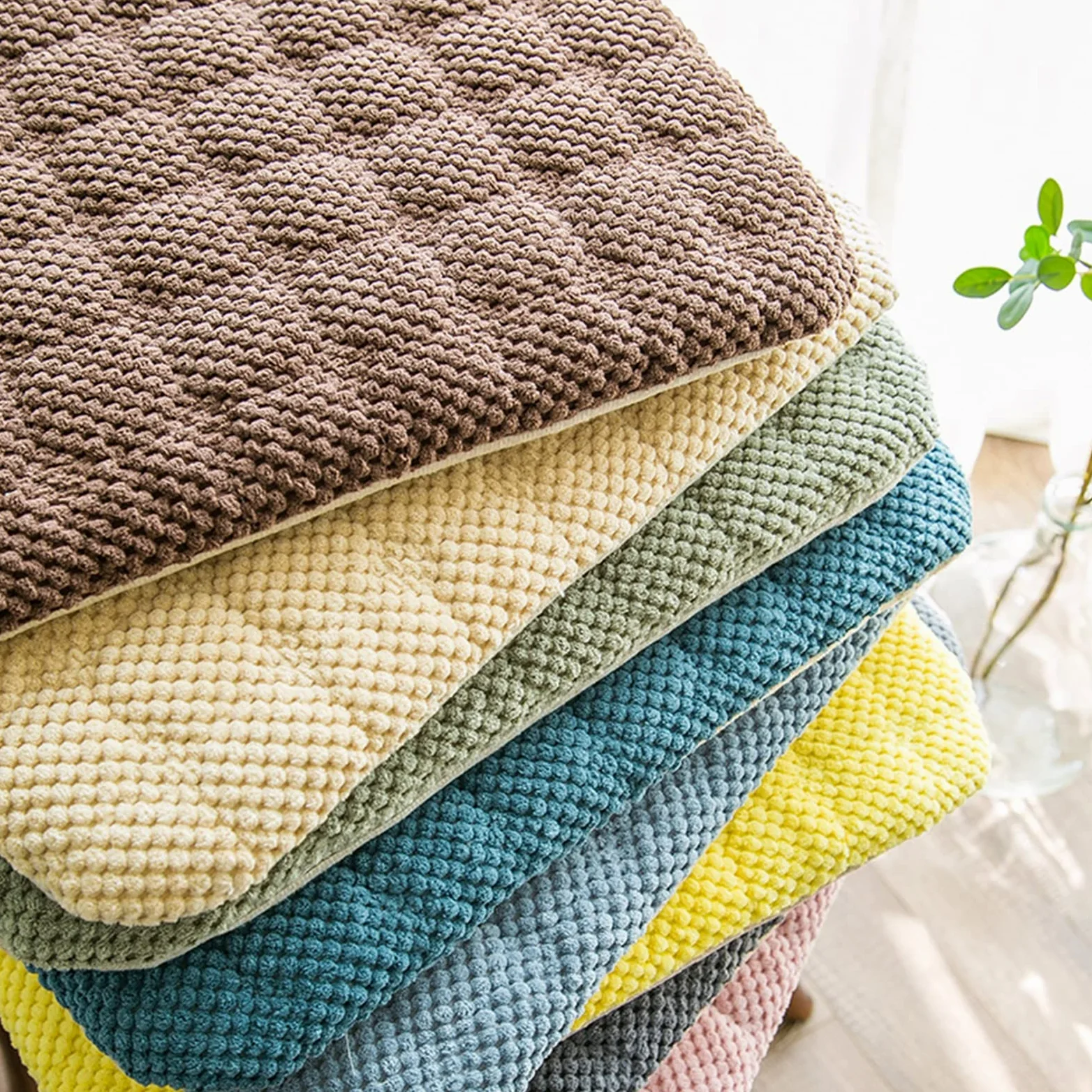 Cojines para silla de 16" x 18" con lazos, almohadilla para silla de cocina con funda extraíble, cojines de asiento antideslizantes para silla de comedor, almohadillas para silla duraderas y lavables,