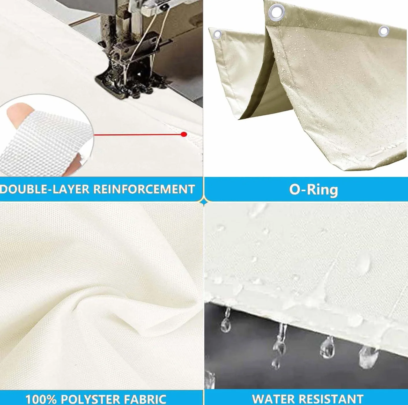 Toldo Vela de Sombra Retráctil Impermeable Ondulada Toldos Exterior Protección Rayos UV Resistente al Desgarro para Terraza Balcon Exteriores Jardín con Ojales y Cuerdas 1.5x3M Crema