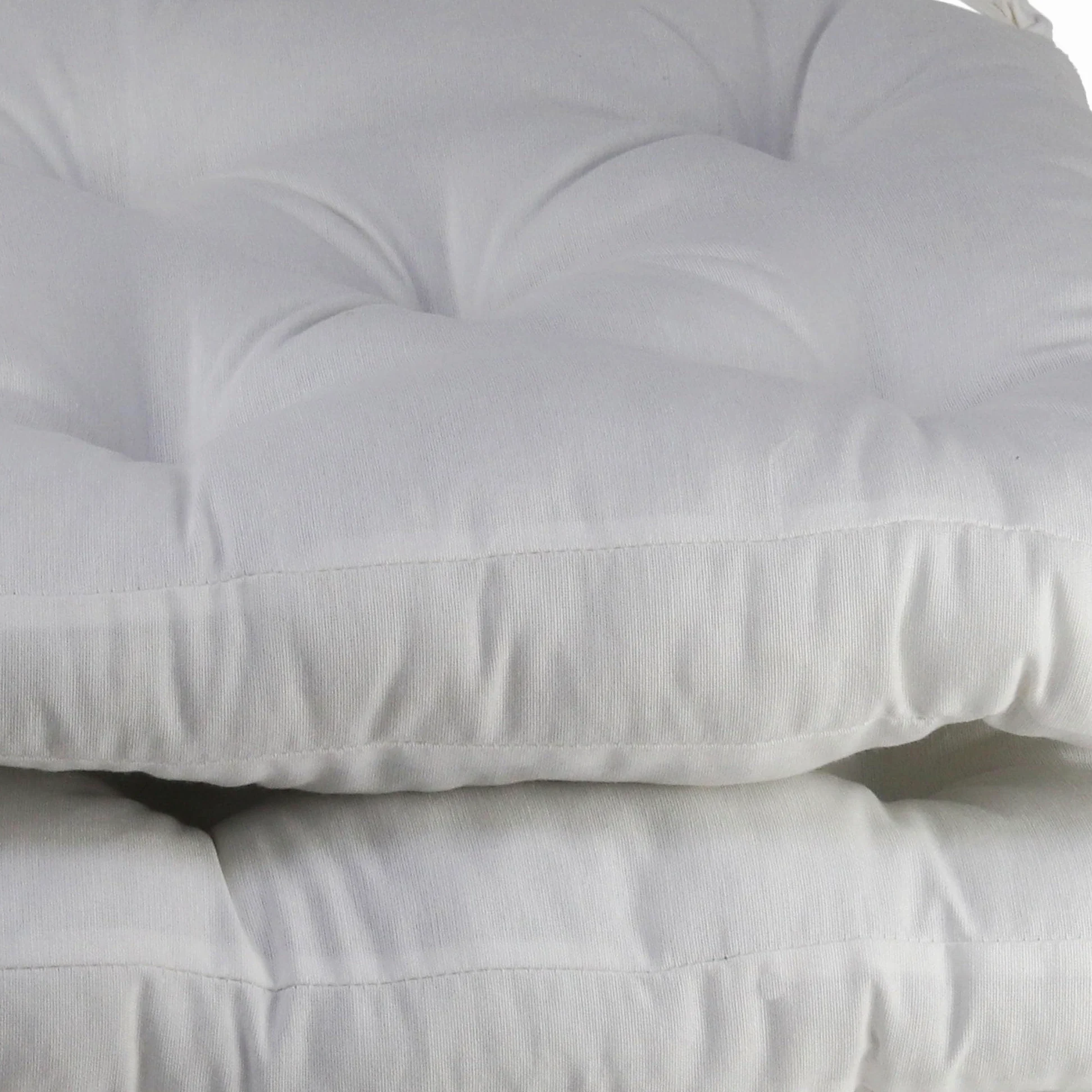 various Pack 4 Cojines para Silla，Cojin de Asiento Decorativo Funda de Poliéster y Relleno de Fibra Hueca 50x50x5cm,Ideal para Comedor, Terraza, Salón y Restaurante,Color Blanco