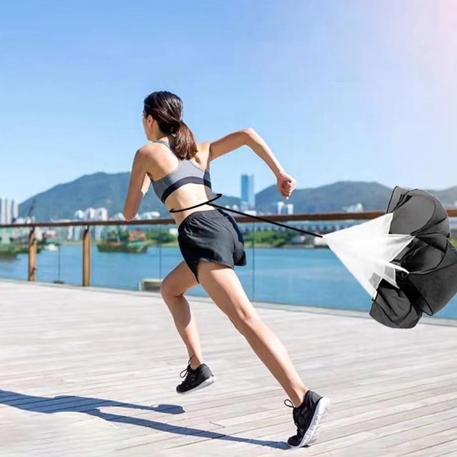 Paracaídas de Entrenamiento 56 Pulgadas con Correa Ajustable para Fútbol y Deportes de Velocidad y Resistencia