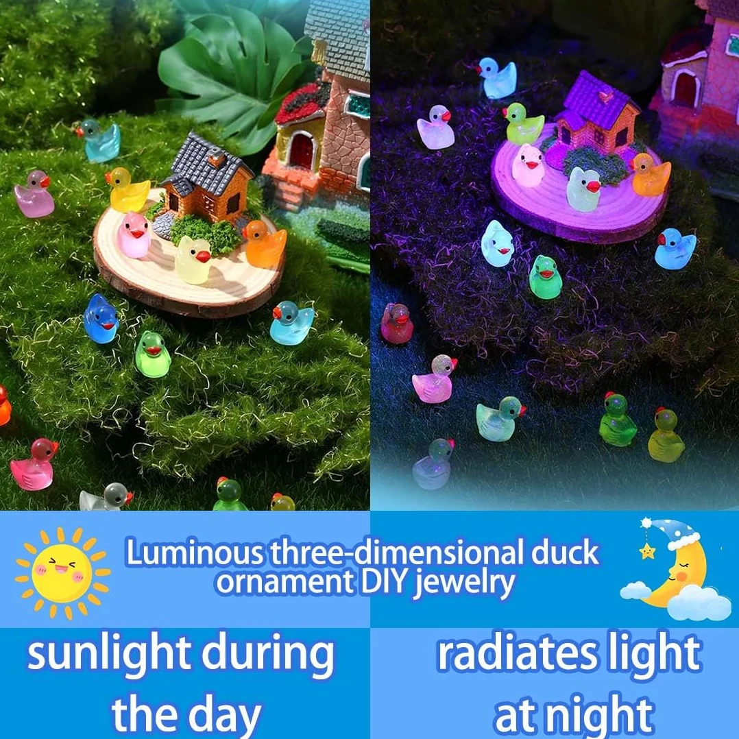 100 piezas de animales pequeños de resina, mini animales de resina que brillan en la oscuridad, para jardín, paisaje, casa de muñecas, adorno DIY, cumpleaños