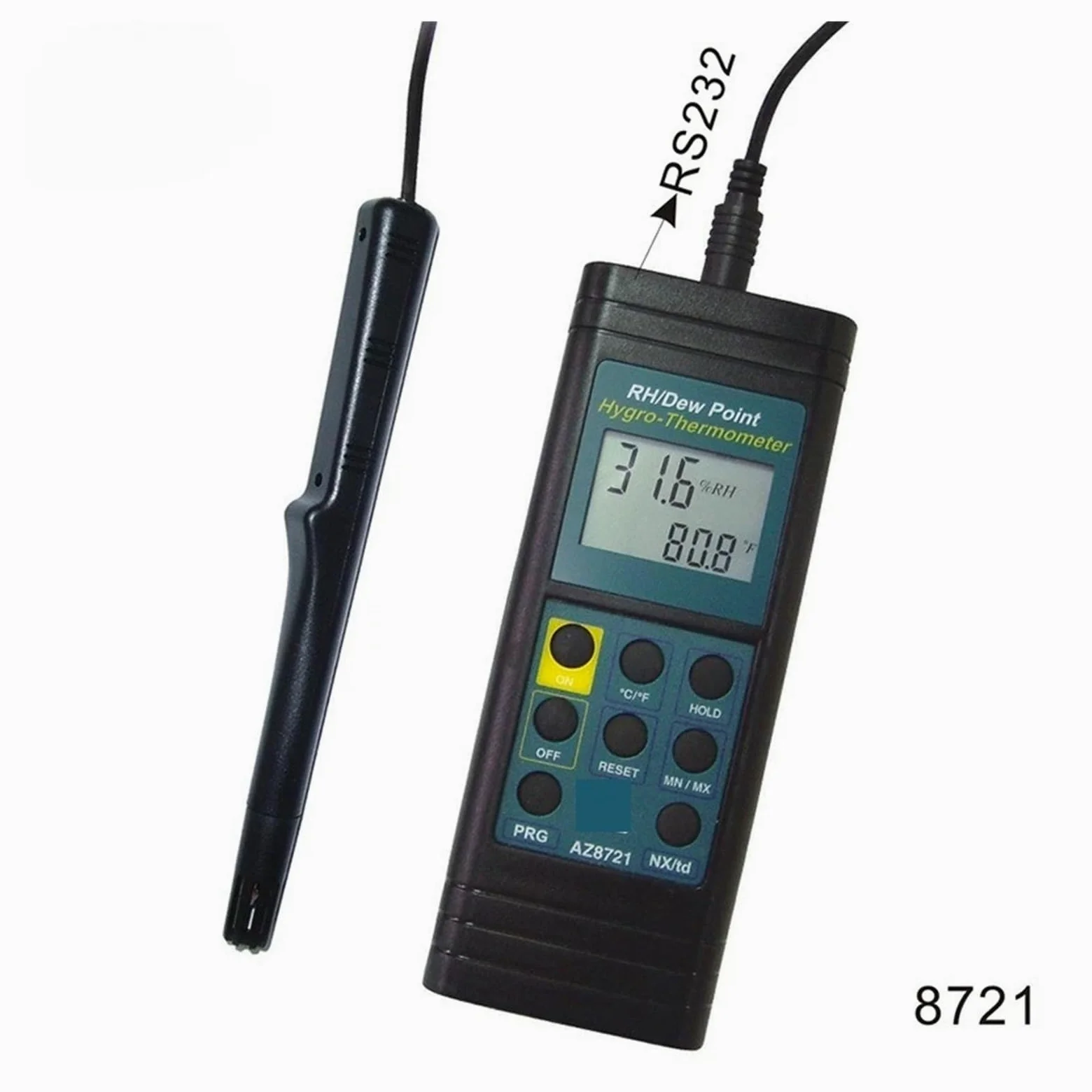 Medidor de humedad Tester 8721 Medidor De Punto Rocío Temperatura Y Humedad Con Alarma Portátil para la cocina casera