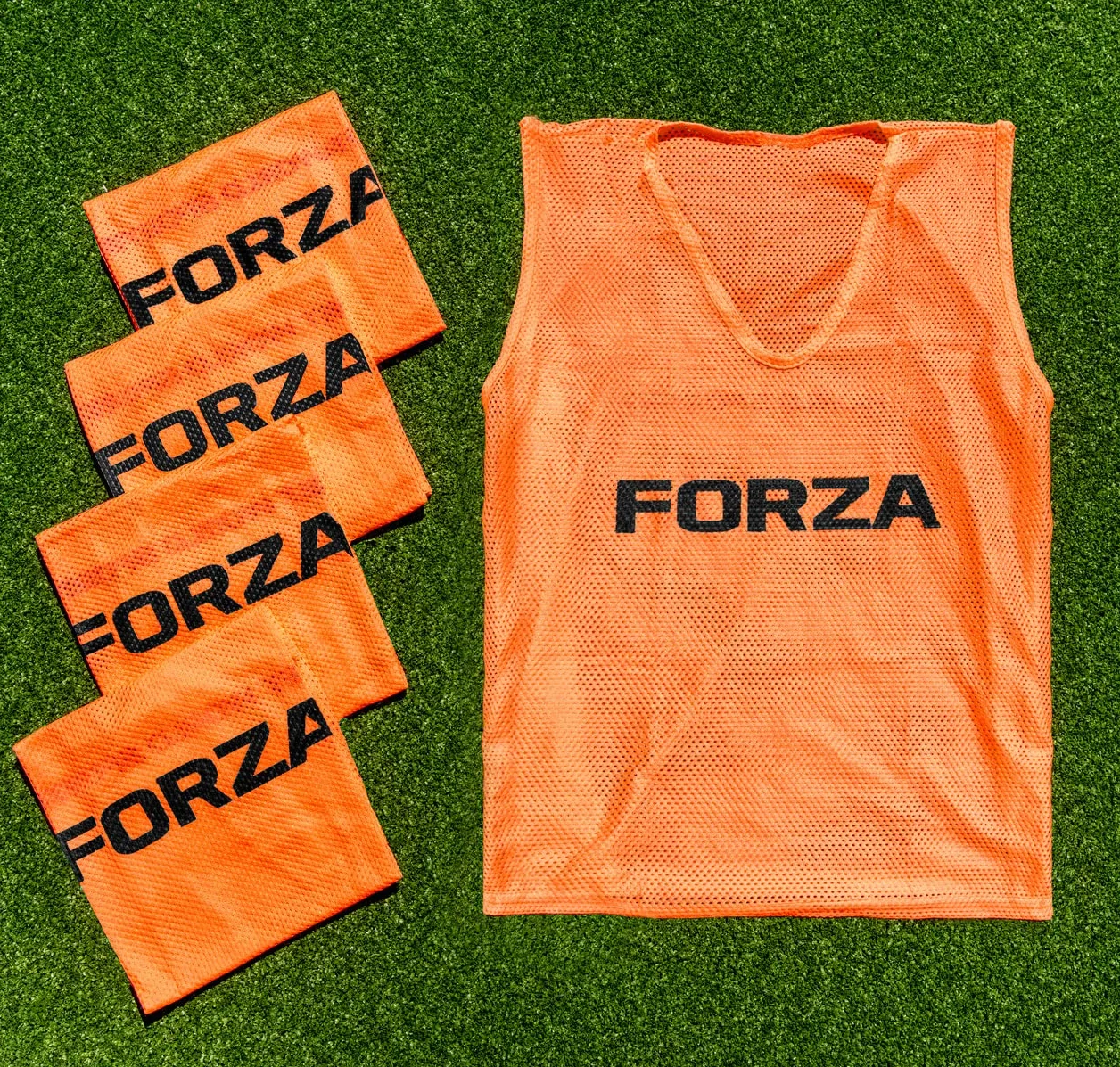 FORZA Baberos de Fútbol Paquete de 10 Malla Ligera Multicolores