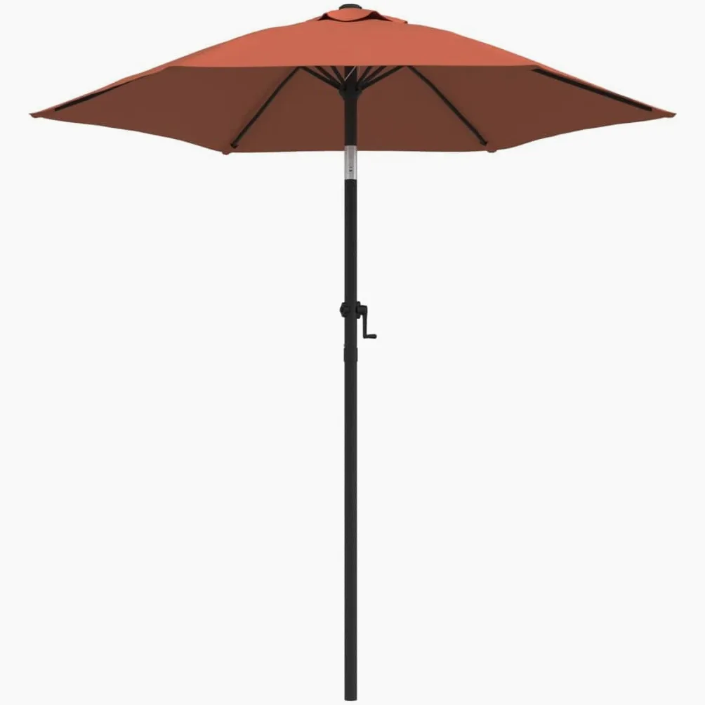 vidaXL Sombrilla de Aluminio, Parasol Toldo Protector, Refugio Solar, Paraguas para Playa Jardín Patio Exterior, Color Terracota 200x224 cm