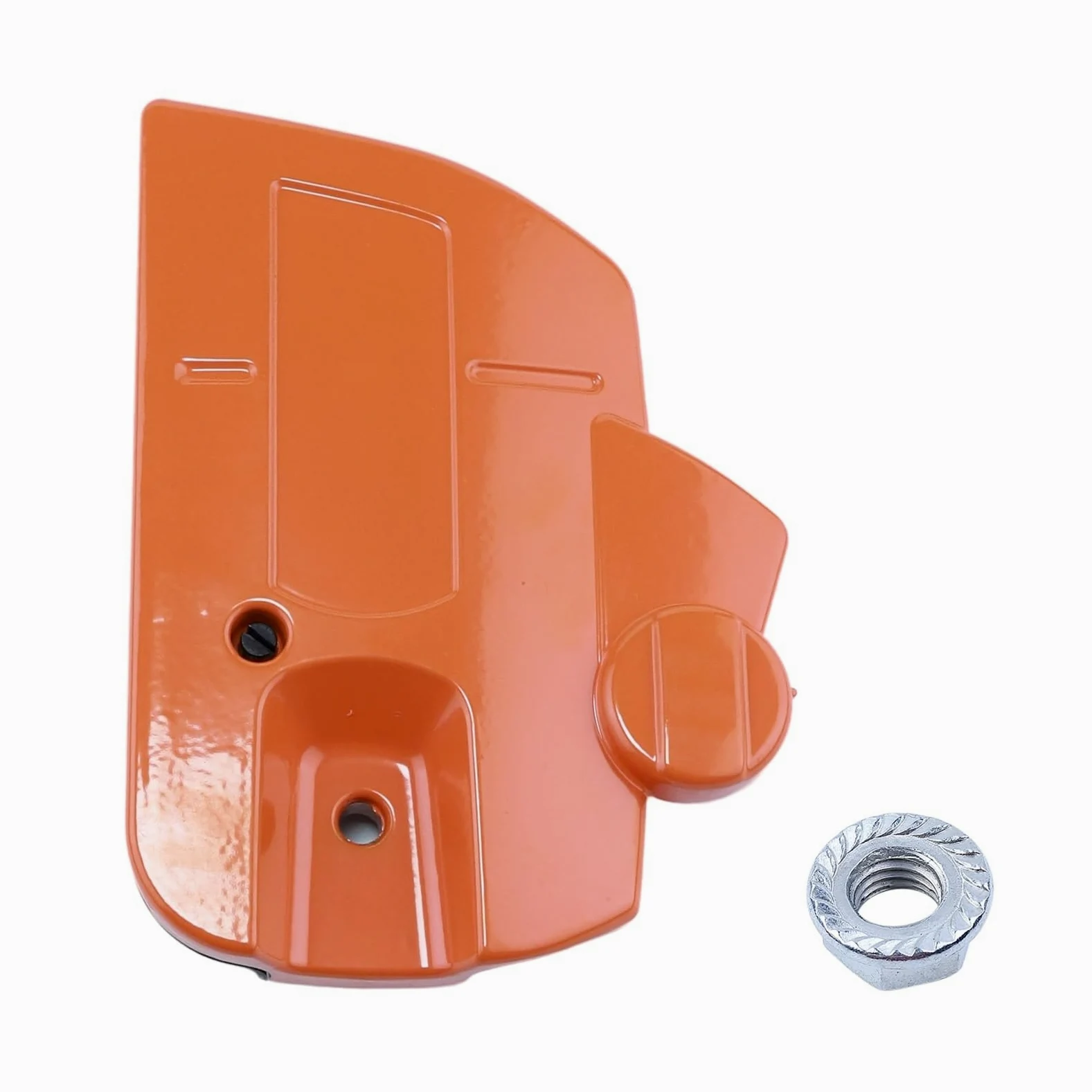 Tapa del Embrague Freno de Cadena Compatible con motosierras 445 y 450. Pieza Repuesto. Sustituye a la Referencia 544097902