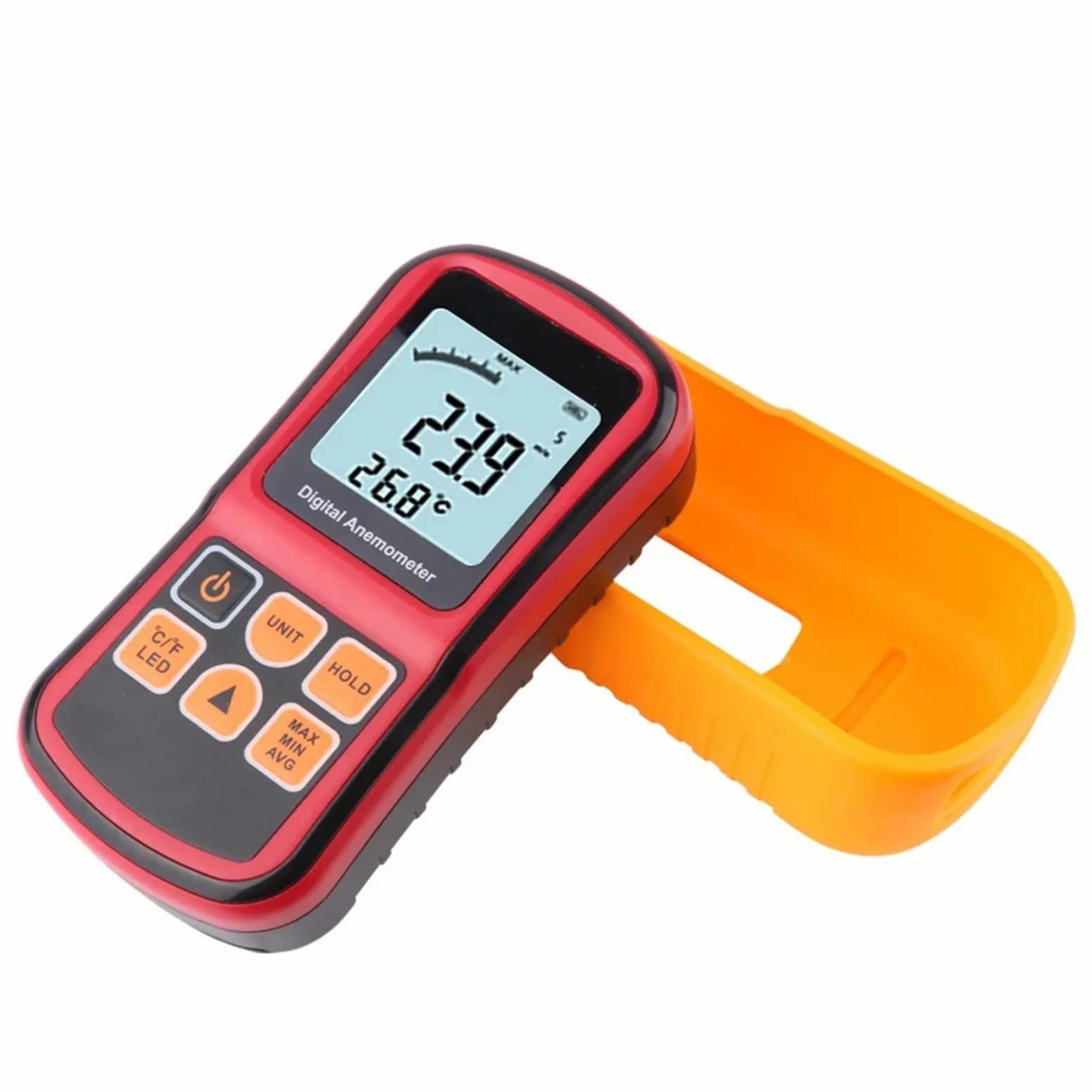 Anemómetro digital, Anemómetro Digital Medidor De Velocidad Del Viento Medida Temperatura Termómetro 45 M GM8901