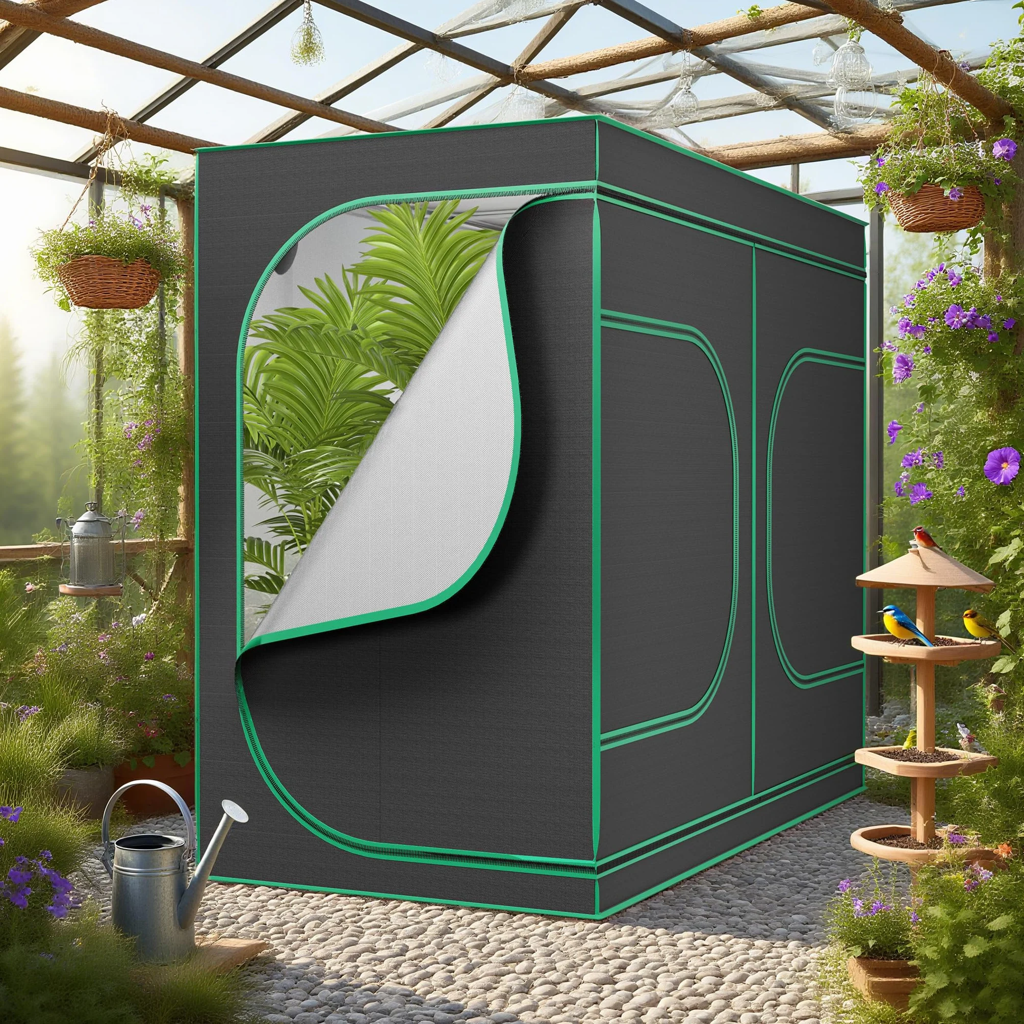 YUENFONG Tienda de cultivo para plantas, tienda de cultivo, armario de cultivo, caja de invernadero, caja de cultivo interior, para plantas, flores y verduras, 240 x 120 x 200 cm