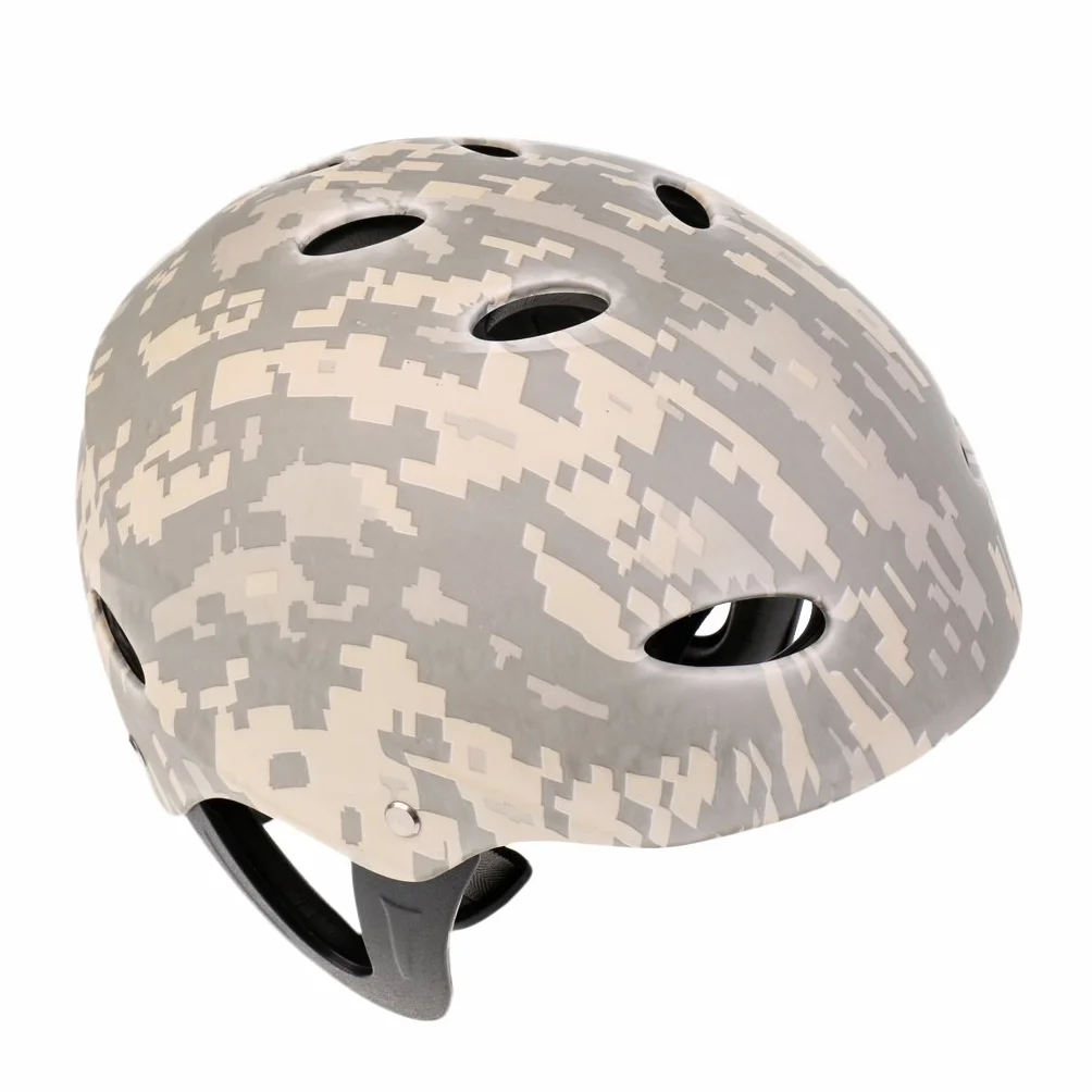 Casco de seguridad para deportes acuáticos para kayak, canoa, camuflaje verde militar