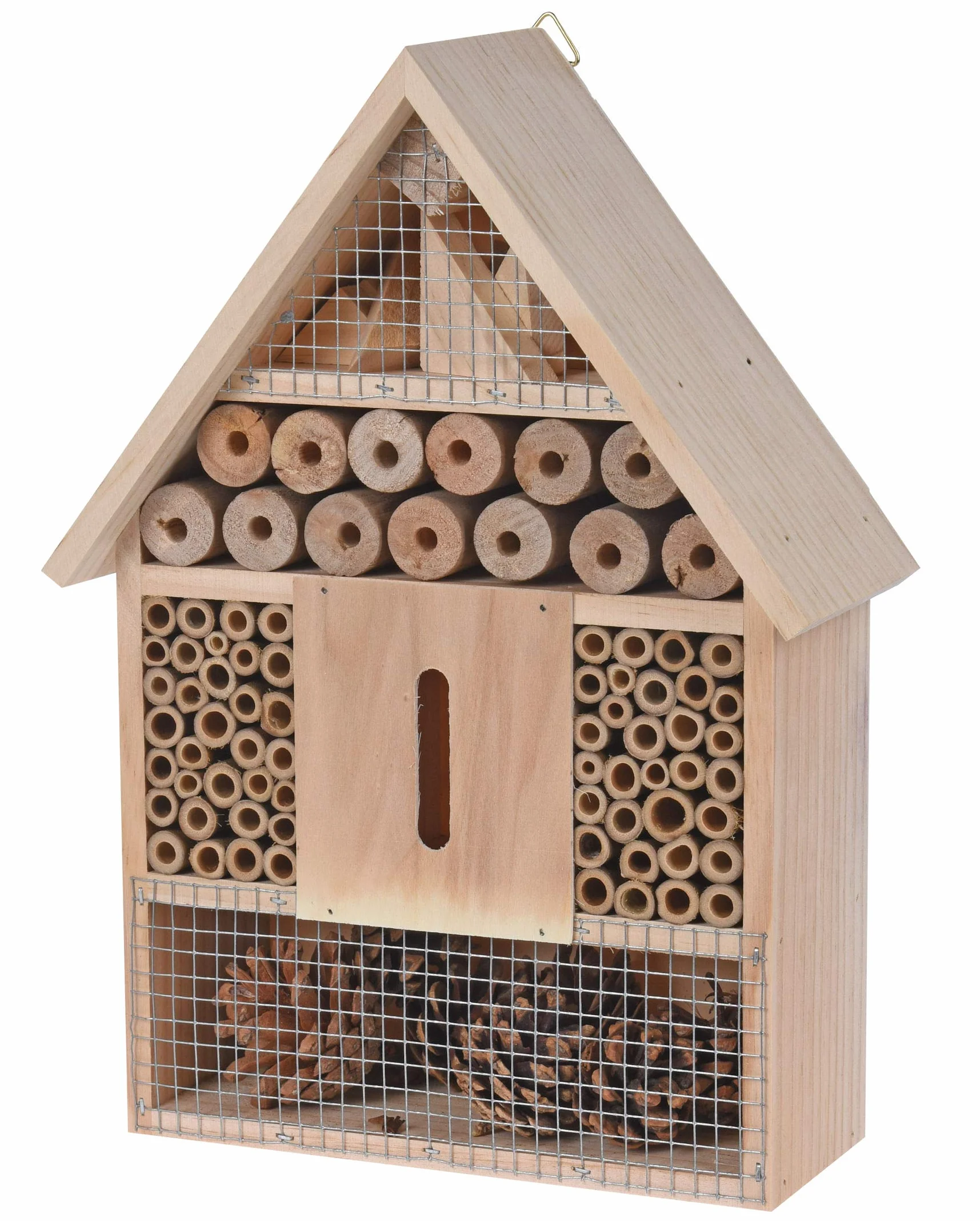 Hotel de insectos para colgar, 30 x 22 cm, natural, casa de insectos de madera para colgar, abejas, mariquitas, mariposas, hotel, casa, ayuda para anidar