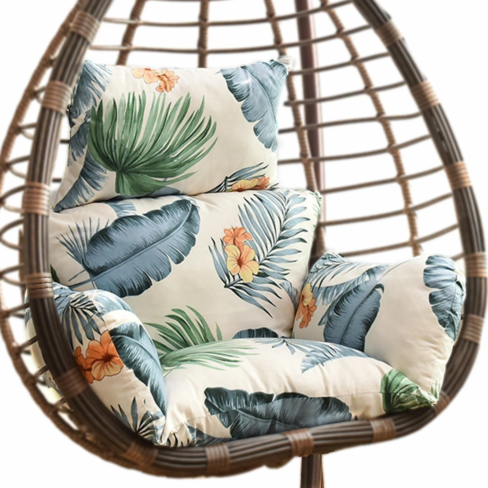 Cojín para silla colgante, cojín para silla colgante, cojín para silla doméstica, para interior y exterior, cojín de columpio para el tiempo libre, cojín lavable para el patio, para colgar en el huevo