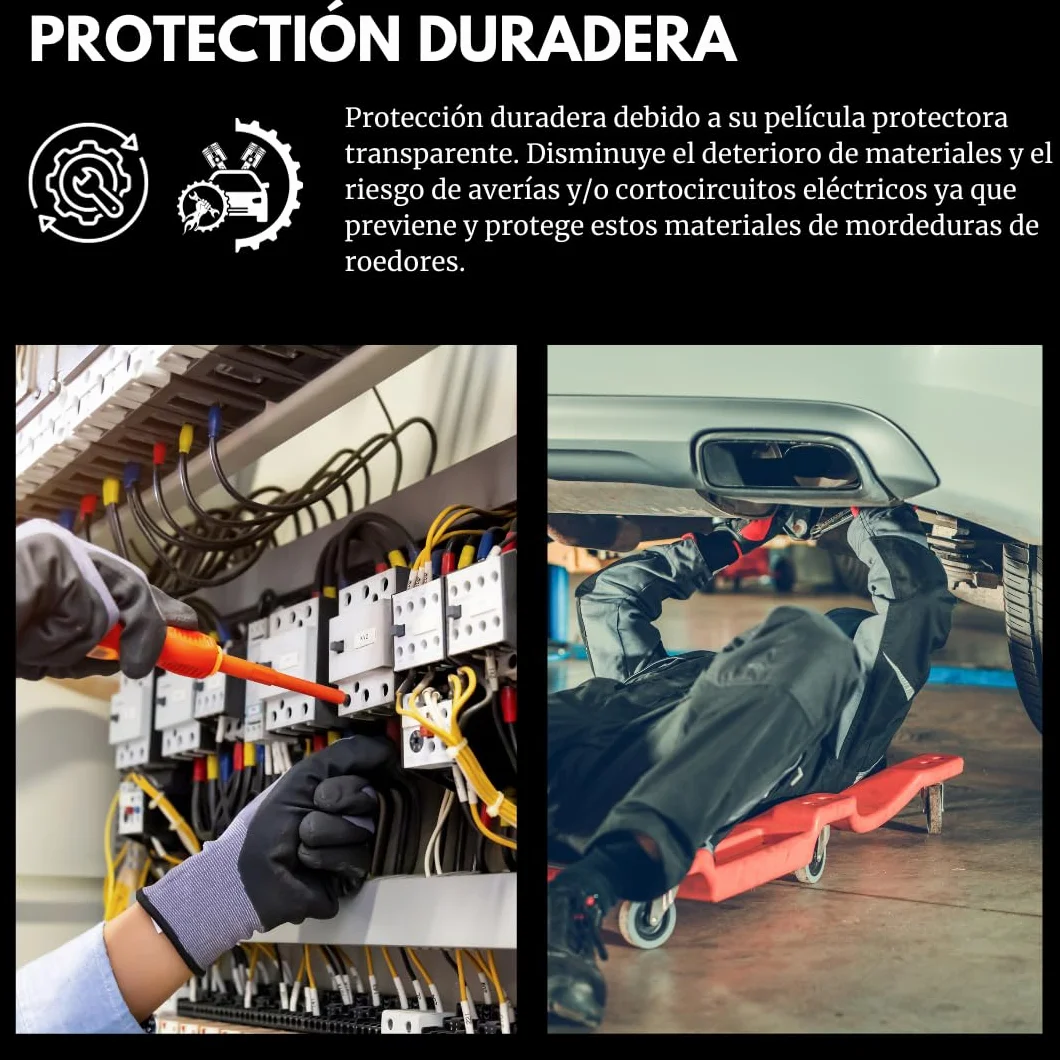 Spray ahuyentador Repelente de Ratas y Ratones para Coche Anti mordeduras de roedores para la protección de Cables eléctricos Cuadro eléctricos automoviles aislantes Aerosol 1X500ml Scare Rat