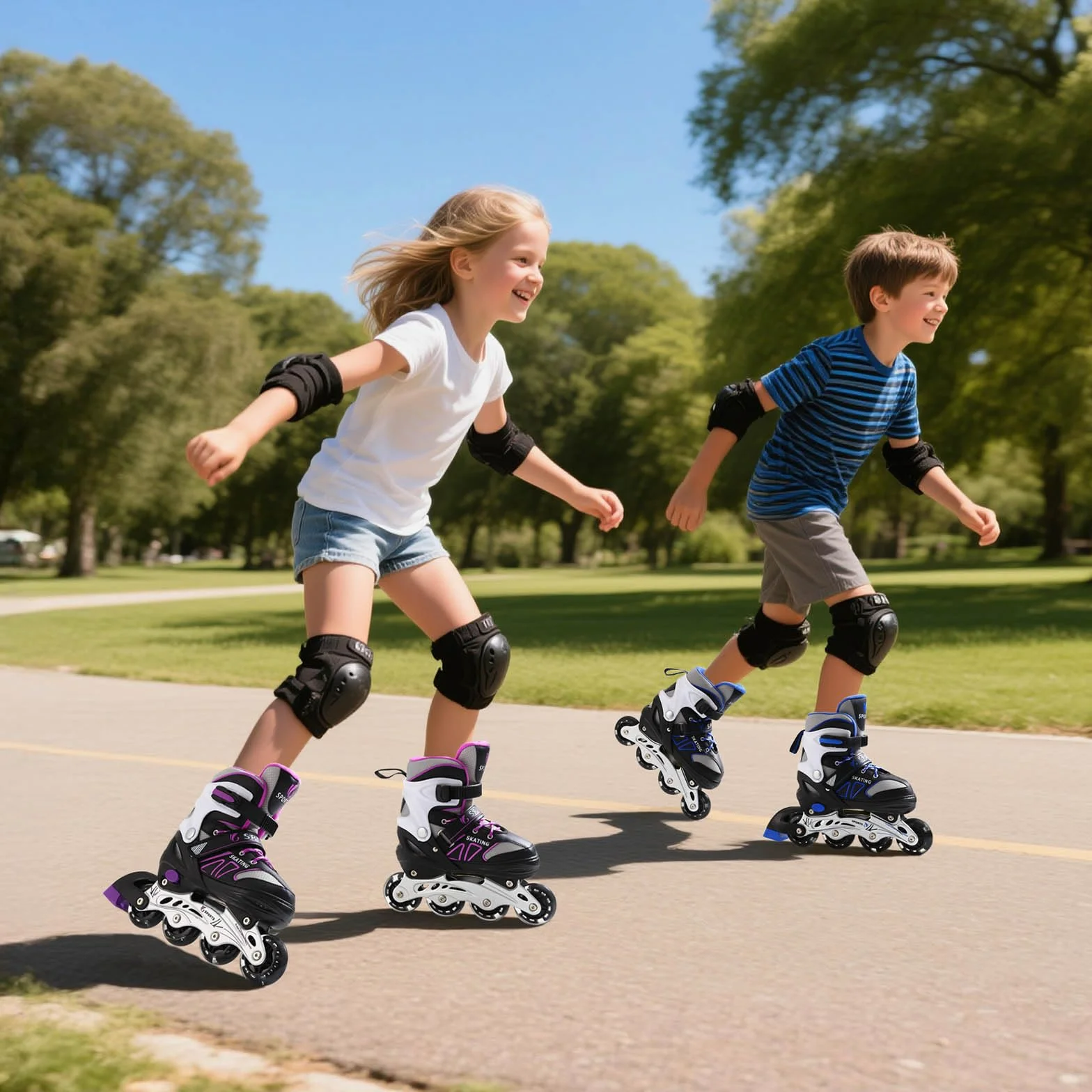 Patines en línea Ajustables para Niños y Niñas con Ruedas Luminosas, Patines de Ruedas para Principiantes