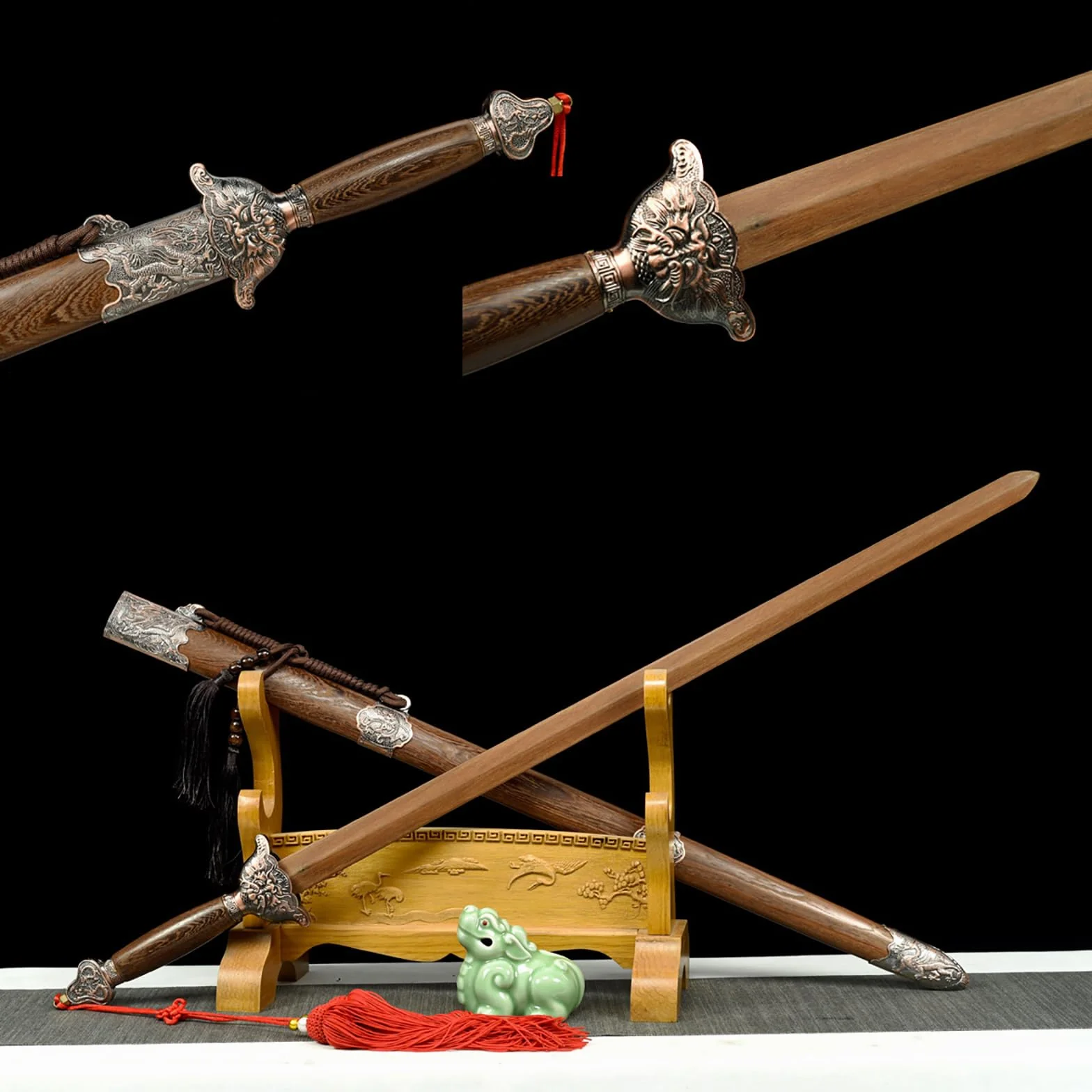 Espada de Tai Chi 102 cm madera sándalo natural con vaina madera maciza Bokken para entrenamiento Kendo
