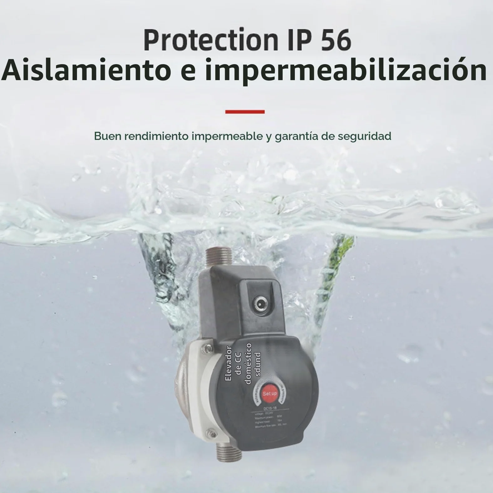 Bomba Elevadora de Presión de Agua Automática para Casa, 80 W de Baja Potencia y Presión Estable de 36,2 PSI, Interfaz NPT de 1/2 Pulgada, Diseño Seguro de bajo Voltaje (Enchufe europeo