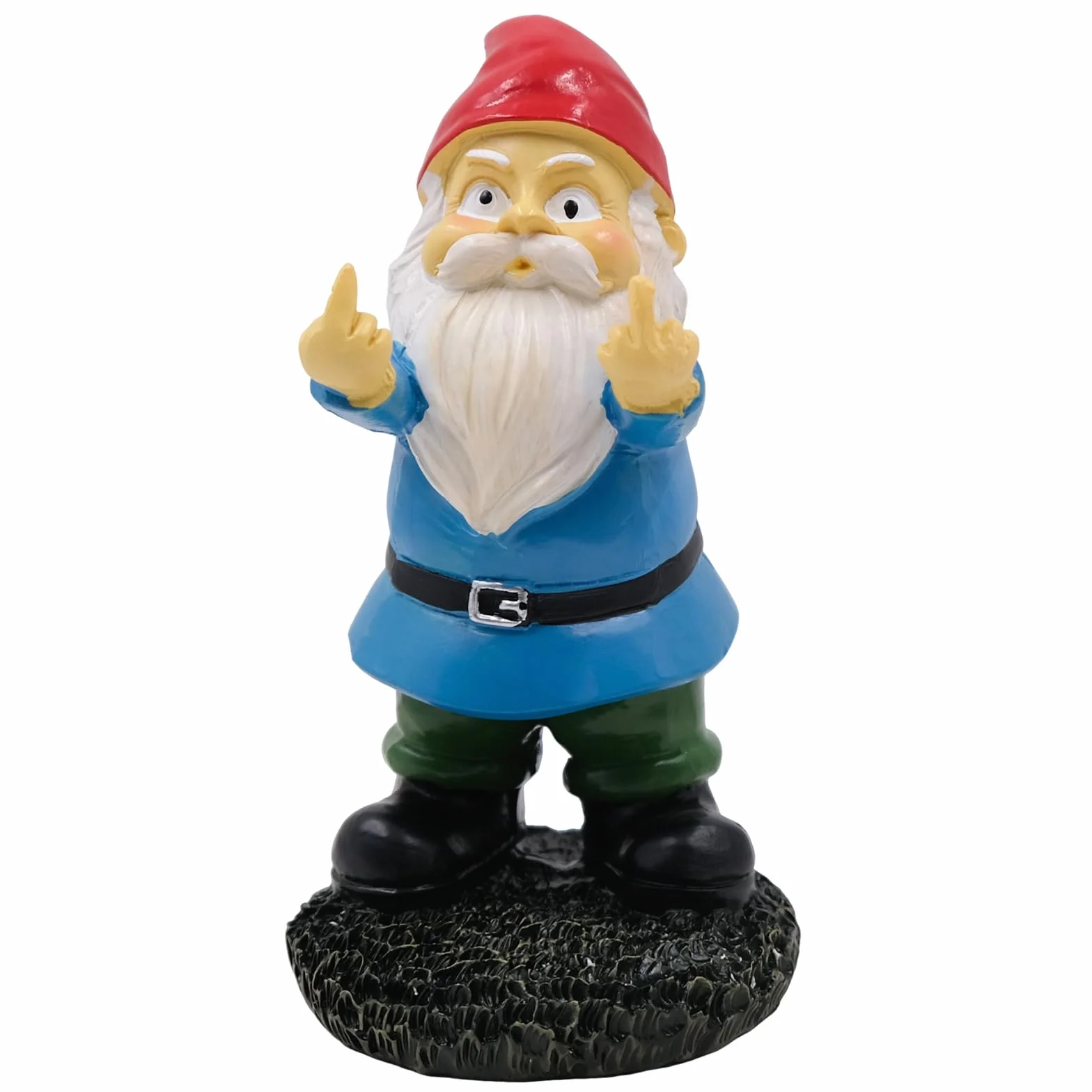 Enano de Jardín con Dedo Medio, Figura de Jardín Divertida Hecha de Resina para Exterior, Decoración Atrevida para Jardín, Terraza y Balcón