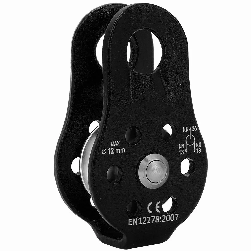 MAGT Polea De Escalada 26kN Aluminio Equipo Escalada Negro Transporte Acarreo