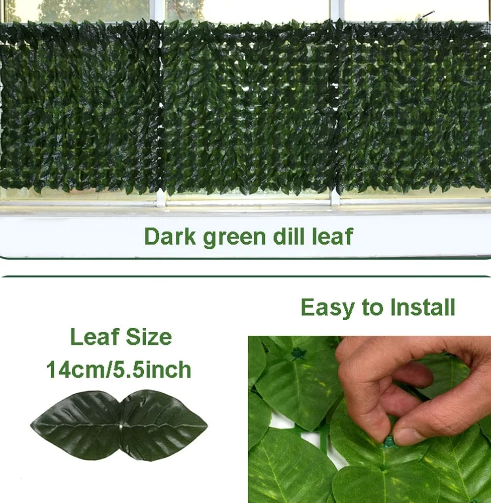 Hojas de Artificial para Jardín Seto Artificial Valla de privacidad de balcón de setos Artificiales para Exterior, Interior, jardín, Patio 1231(Color:,Size:39.37x157.48in)