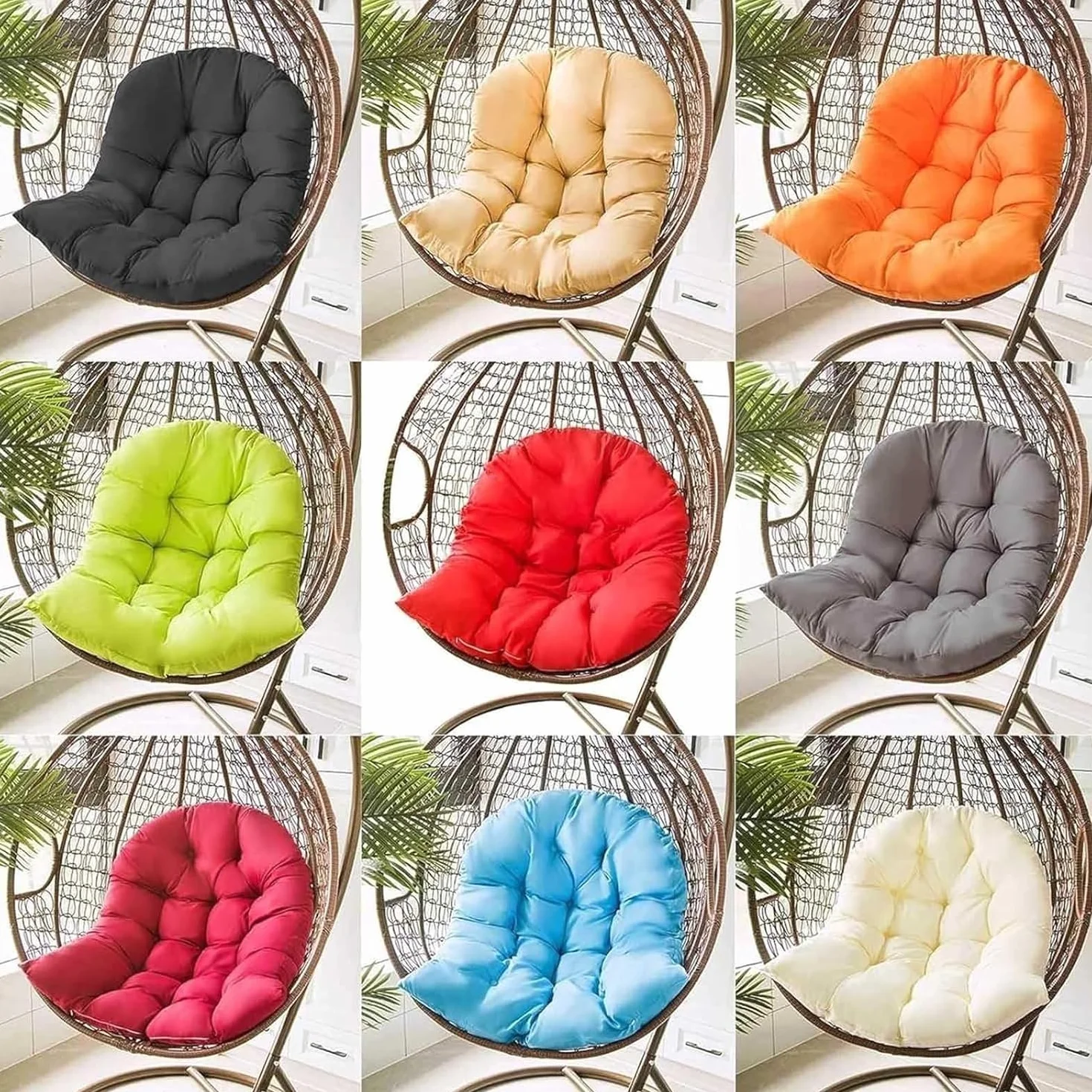 Cojín Silla Colgante Huevo, Silla De Huevo Colgante Silla De Columpio Cojín Grueso Nido, Hamaca Colgante Cojín Patio Jardín Columpio Balancín De Ratán,J