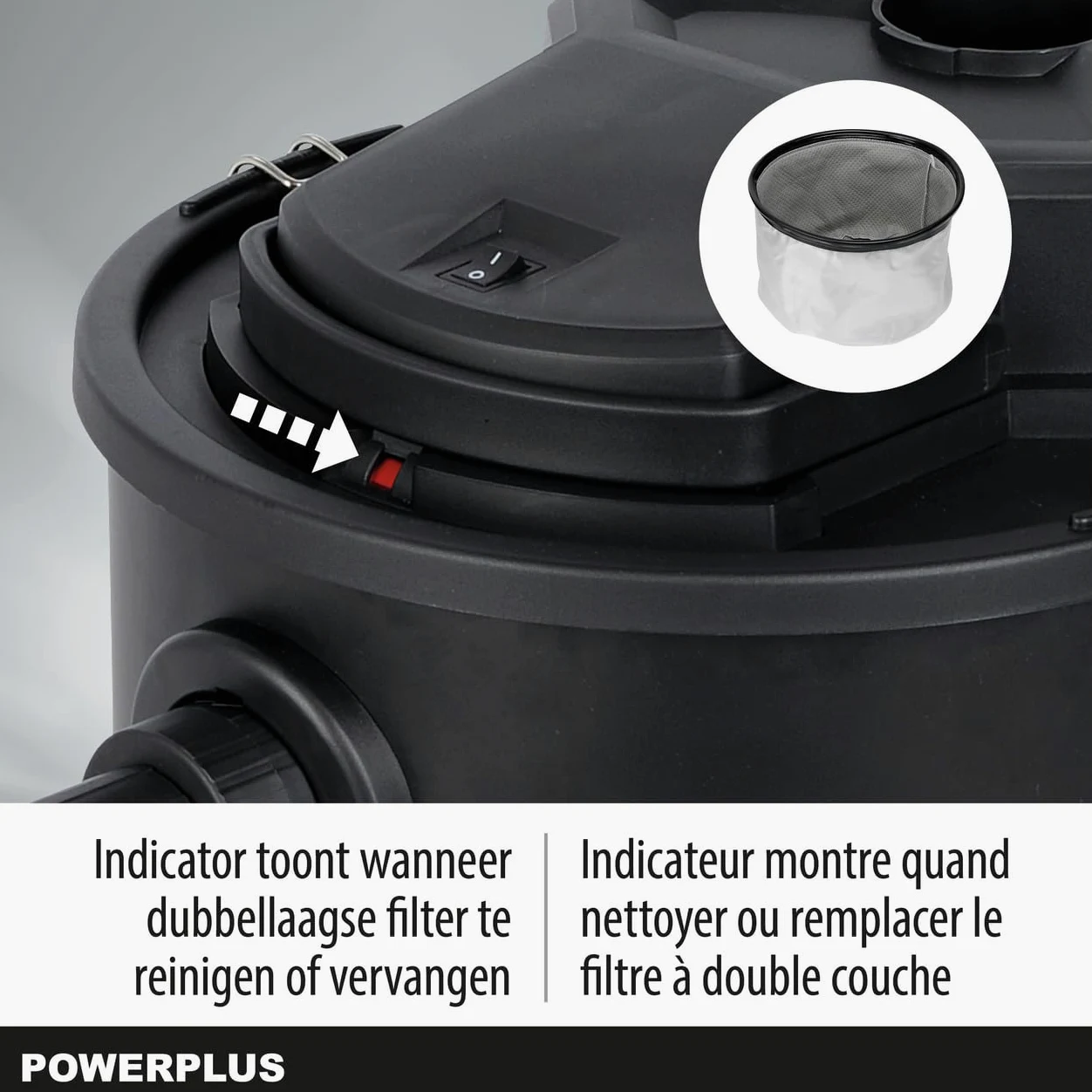 Powerplus Aspirador de cenizas POWX308-1200 W Con 19 kPa de potencia de succión