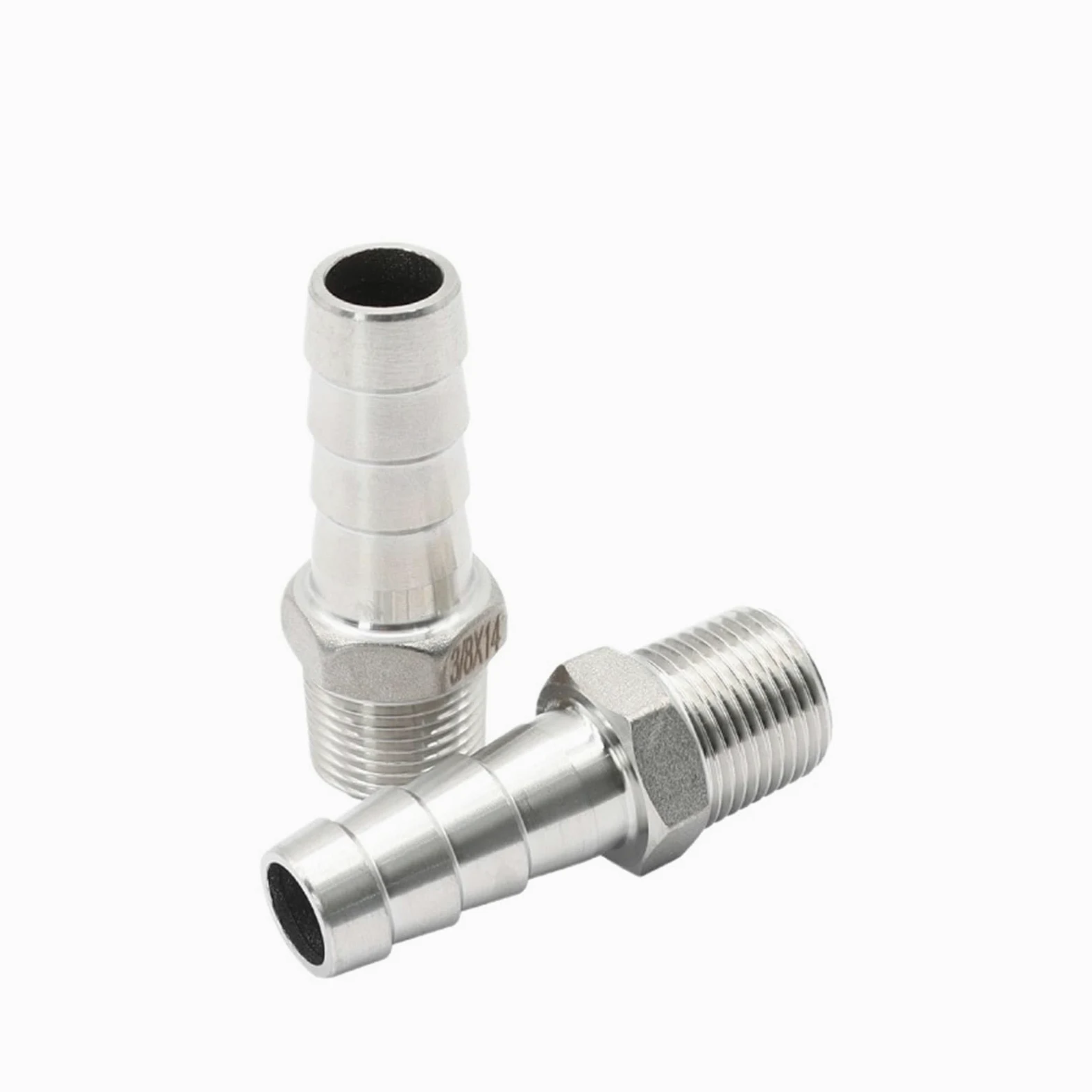 Adaptador Manguera Ducha Conector de lengüeta for Manguera Acero Inoxidable 304, 1/8 ", 1/4", 3/8, 1/2", Conector Cola Acoplamiento Pagoda for con Rosca Macho BSP | 32mm,1-1I4