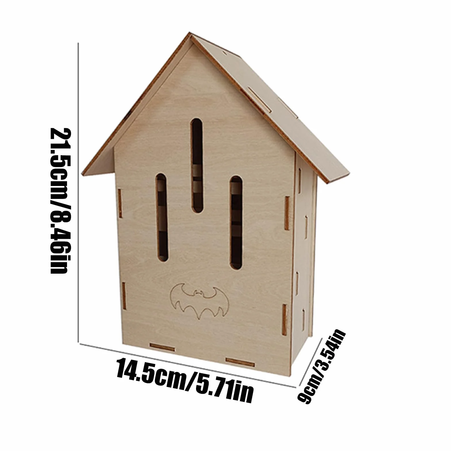 Casa Para Murciélagos: Hábitat De Animales Al Aire Libre De Madera Y Refugio Para Murciélagos En El Jardín | Modelos A 14,5x9x21,5cm C 12x5x16cm, Fácil Instalación Área Silenciosa Y Libre De Depredado