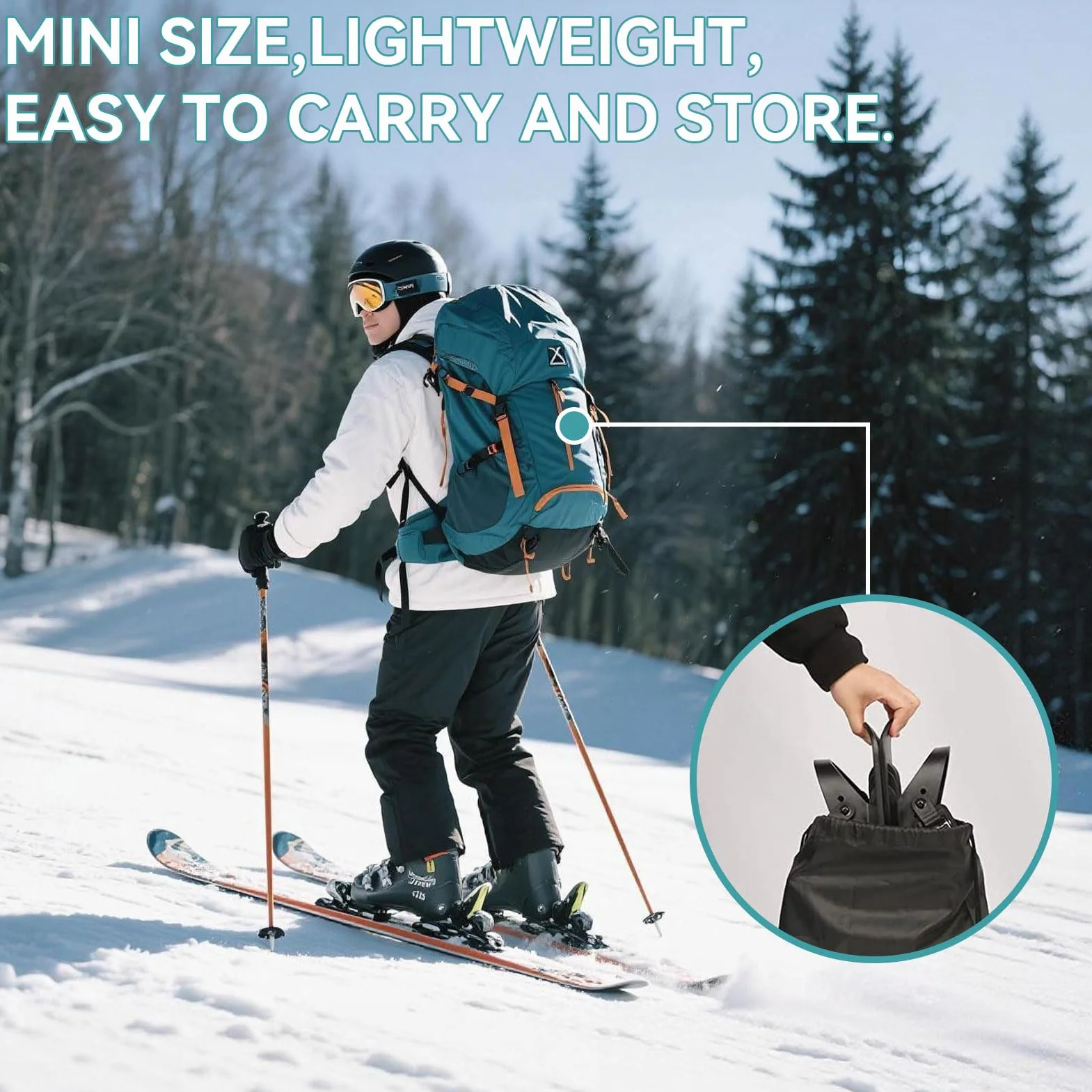 Mini patines de esquí Snowblade tablas ajustables para botas de nieve de descenso (negro)