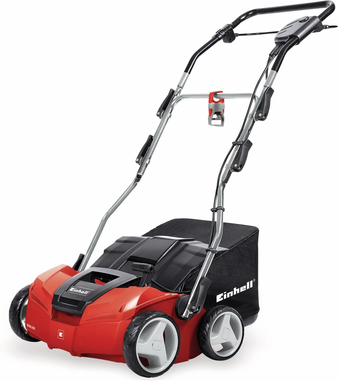 Einhell Expert GE-SA 11435 - Escarificadora eléctrica (1400 W, 230V, 3 niveles de profundidad, ancho de trabajo: 35 cm, capacidad de bolsa: 28L, con rodillo aireador) (ref. 3420561)