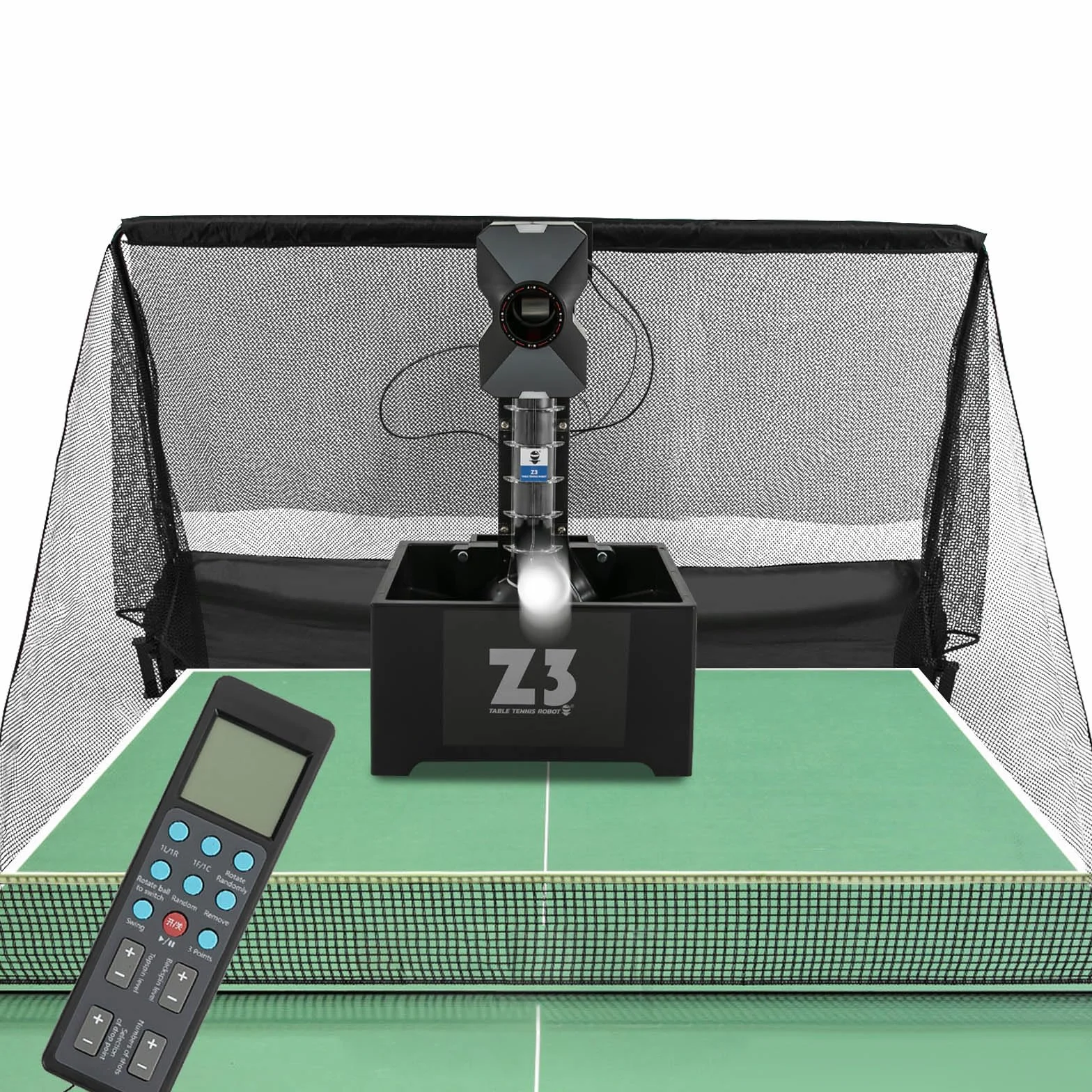 Máquina de Tenis de Mesa Automática 100 Bolas 10 Modos Programables 35-90 Bolas/Min con Mando a Distancia
